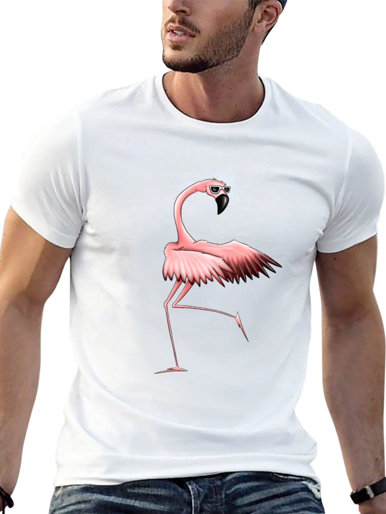 Cool Flamingo Graphic Tee - Black