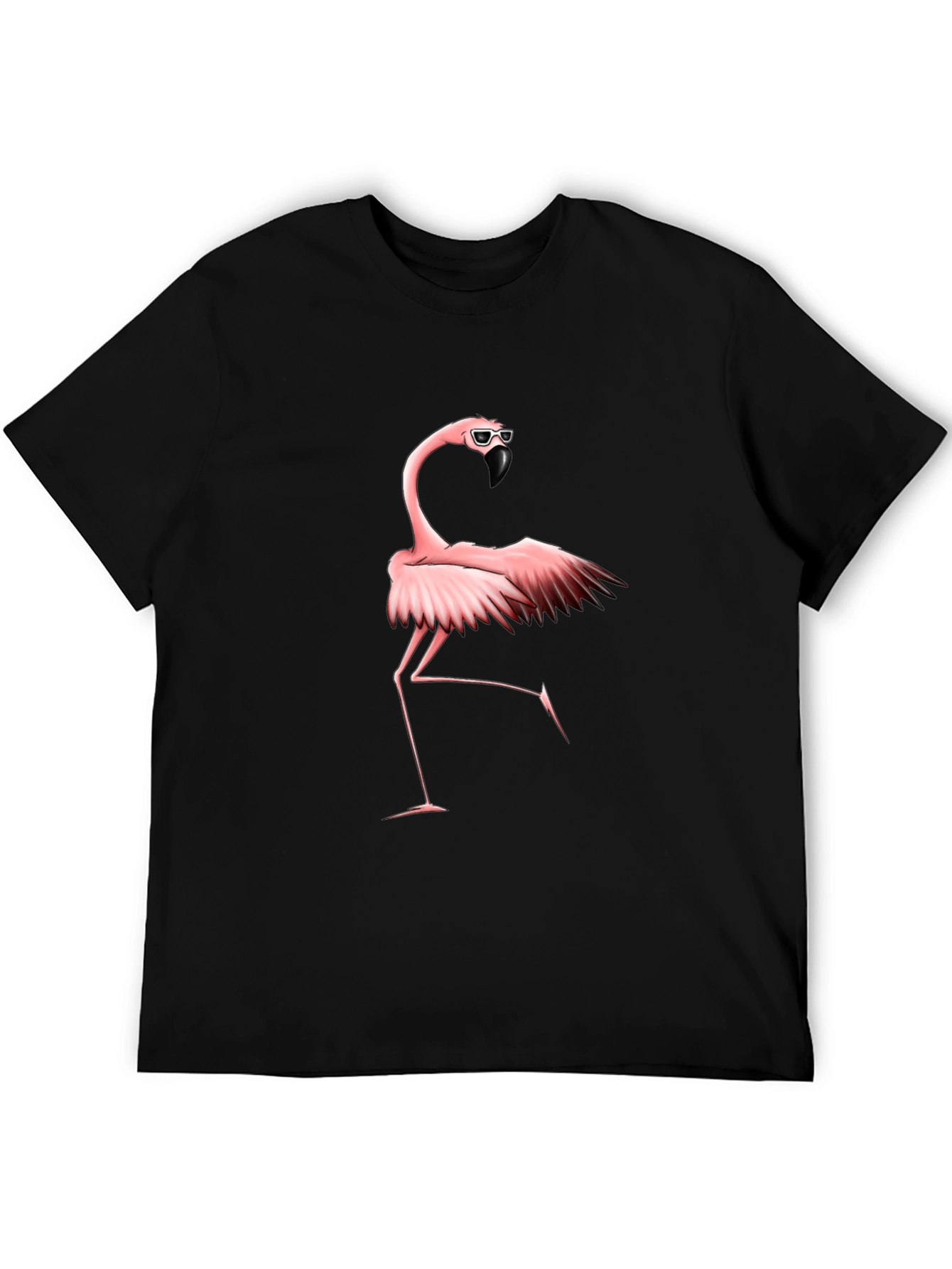 Cool Flamingo Graphic Tee - Black