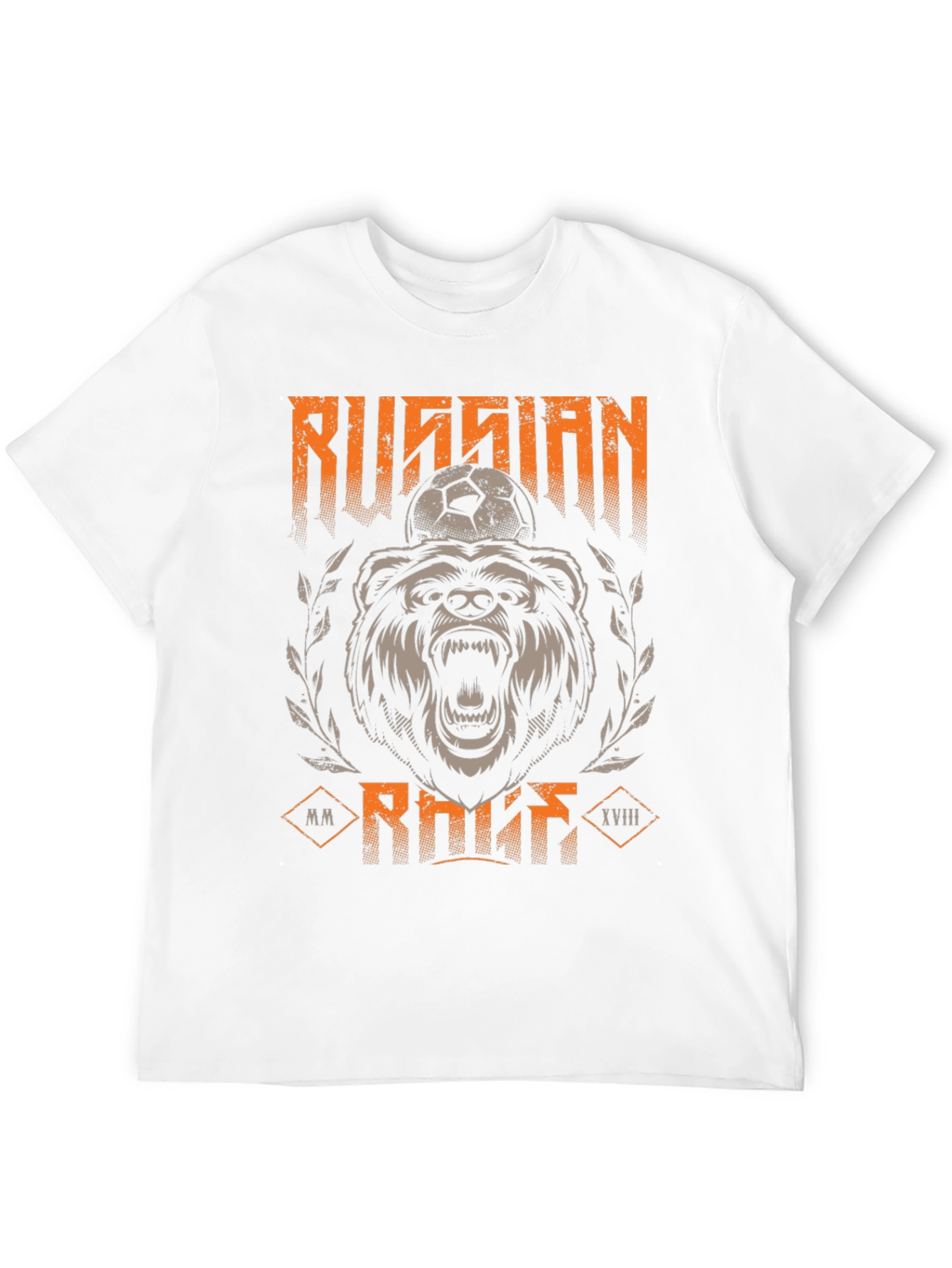 Russian Bear Soccer T-Shirt - Black Graphic Tee