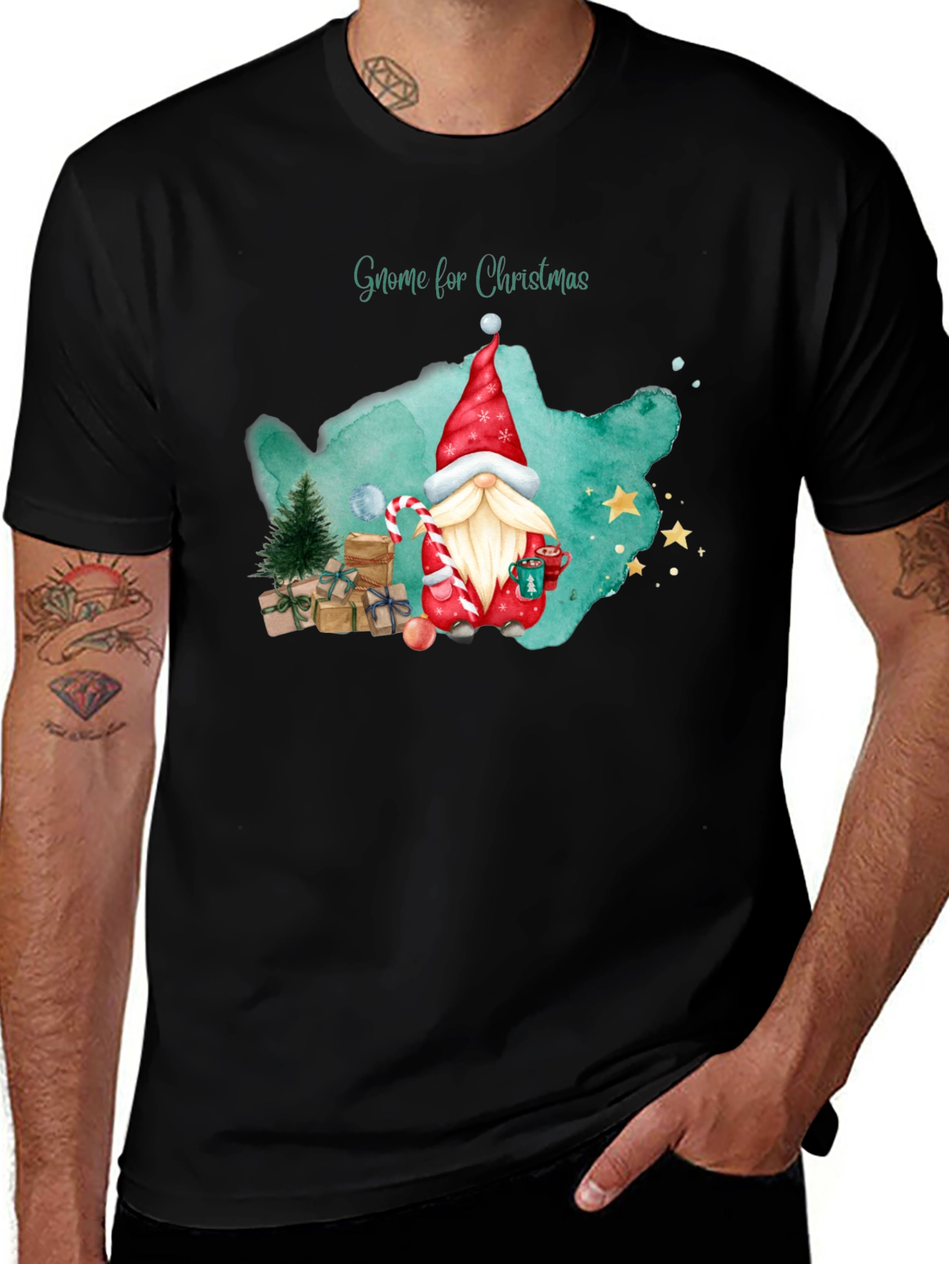 Gnome for Christmas Black T-Shirt