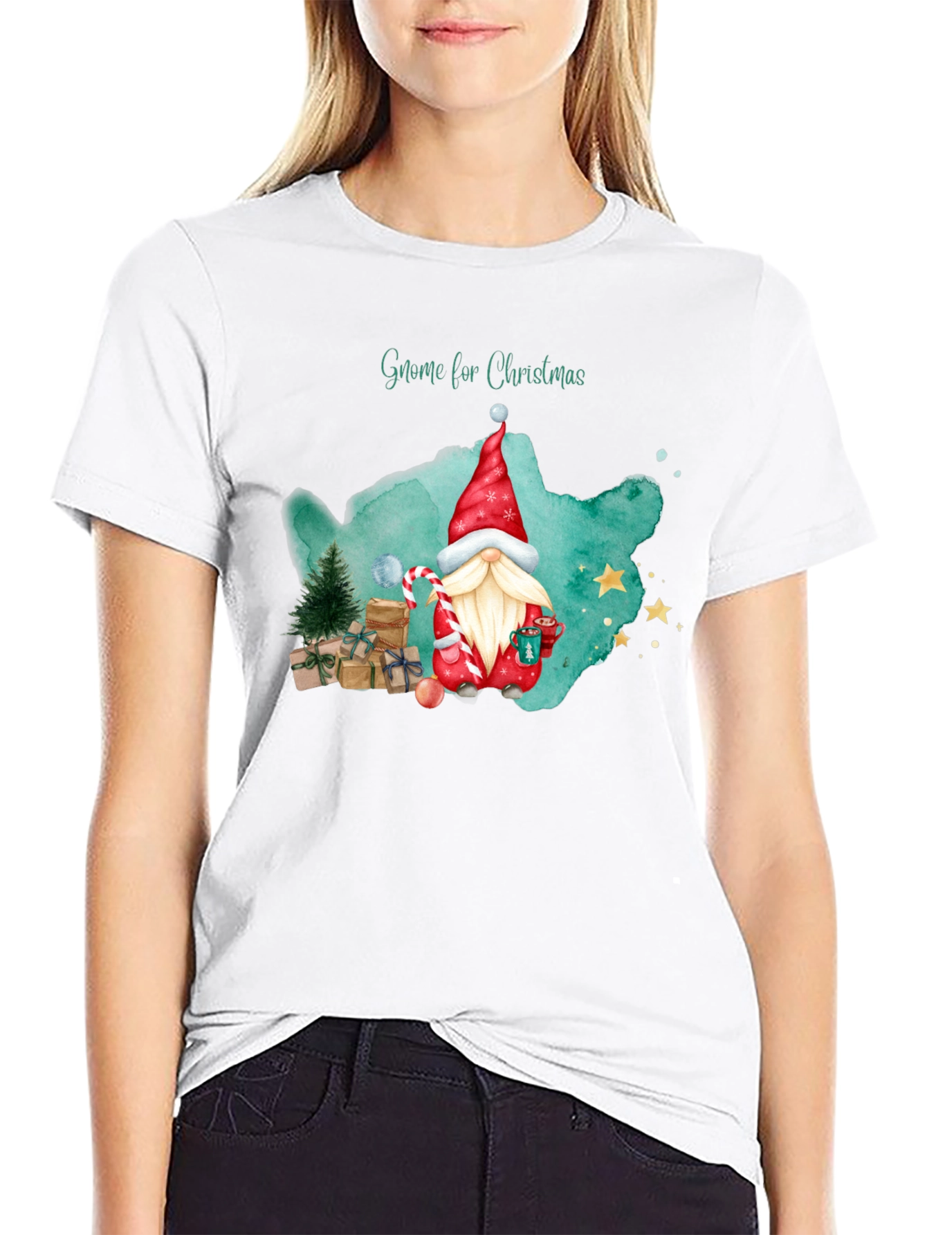 Gnome for Christmas Black T-Shirt