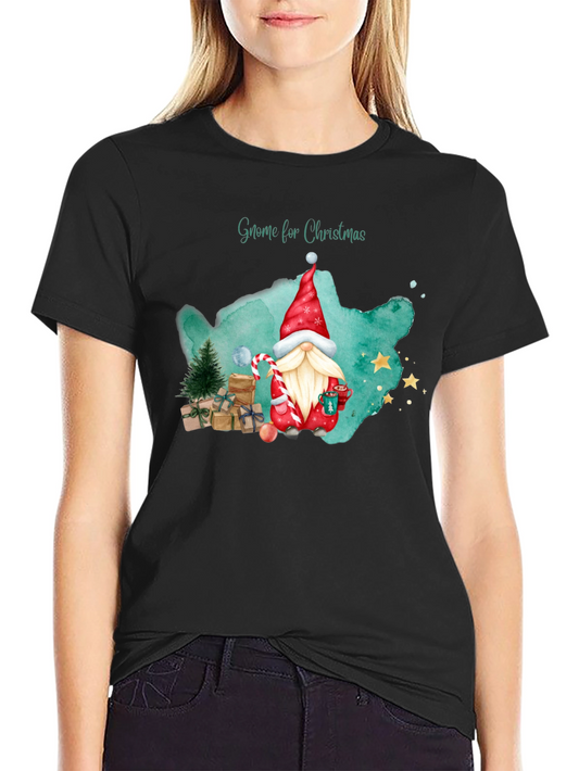 Gnome for Christmas Black T-Shirt