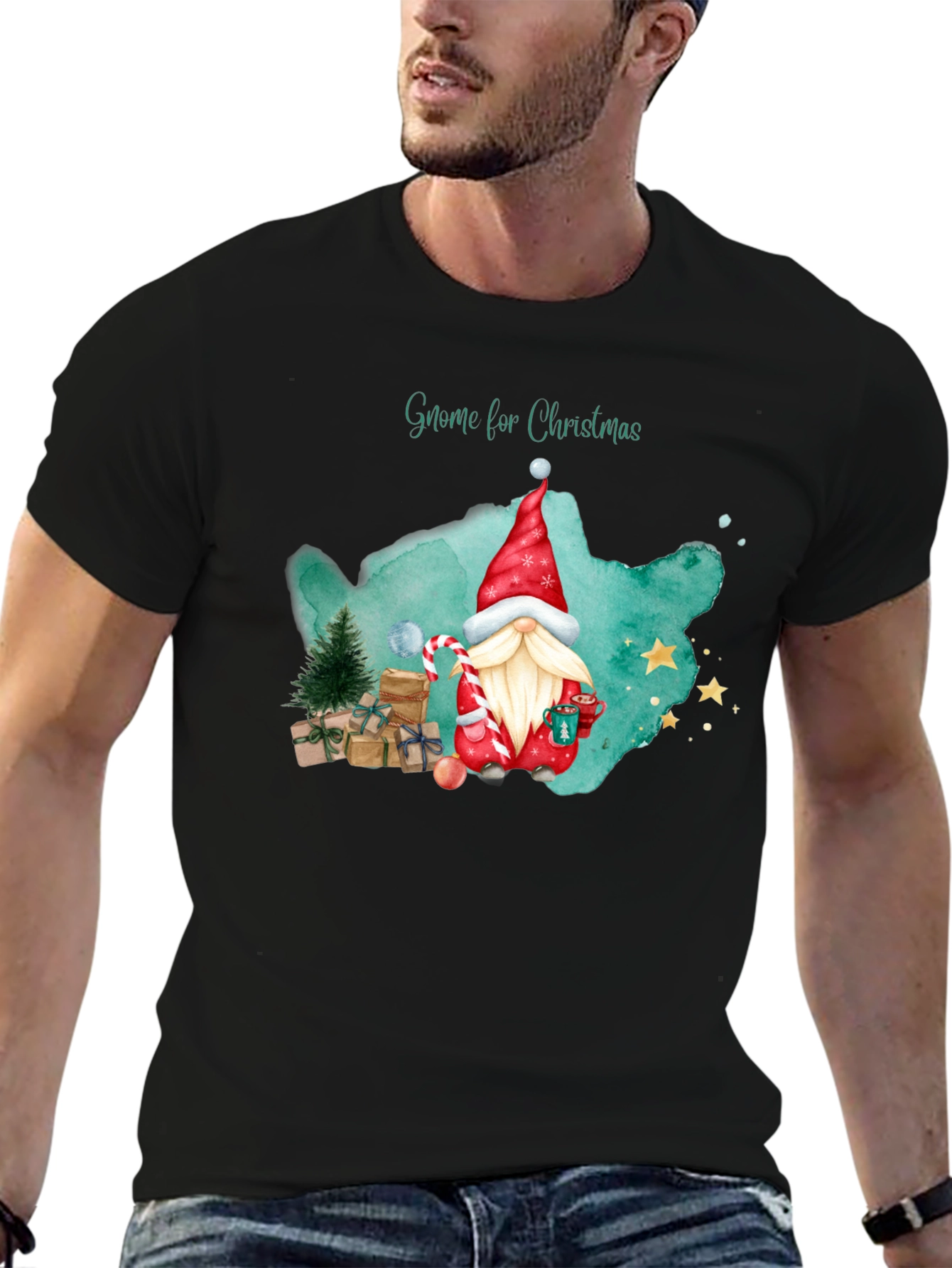 Gnome for Christmas Black T-Shirt