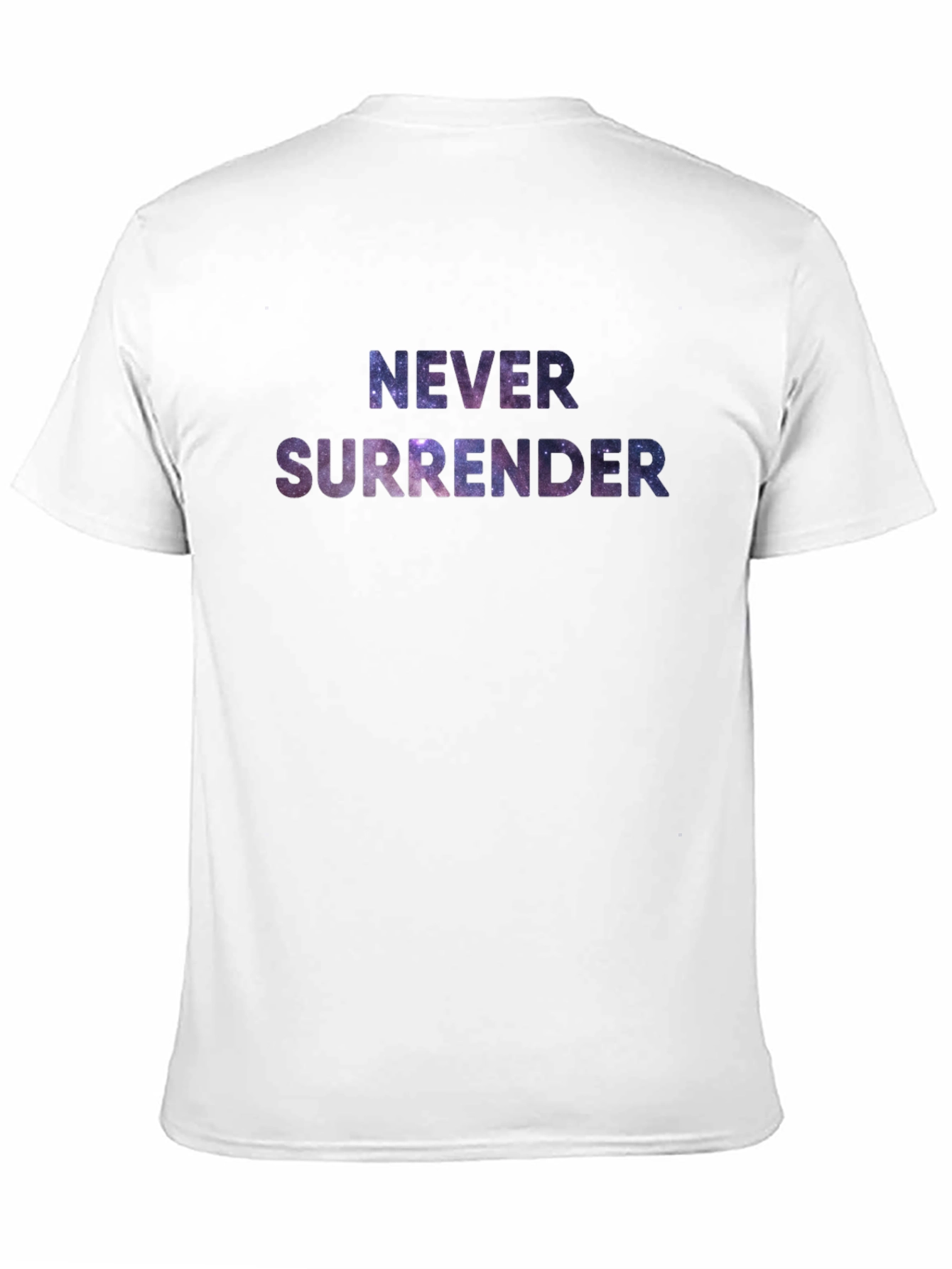 Never Surrender Galaxy Print Black T-Shirt