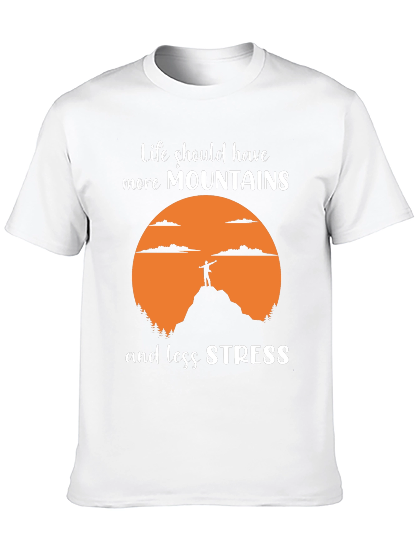 Mountains and Less Stress Graphic Tee