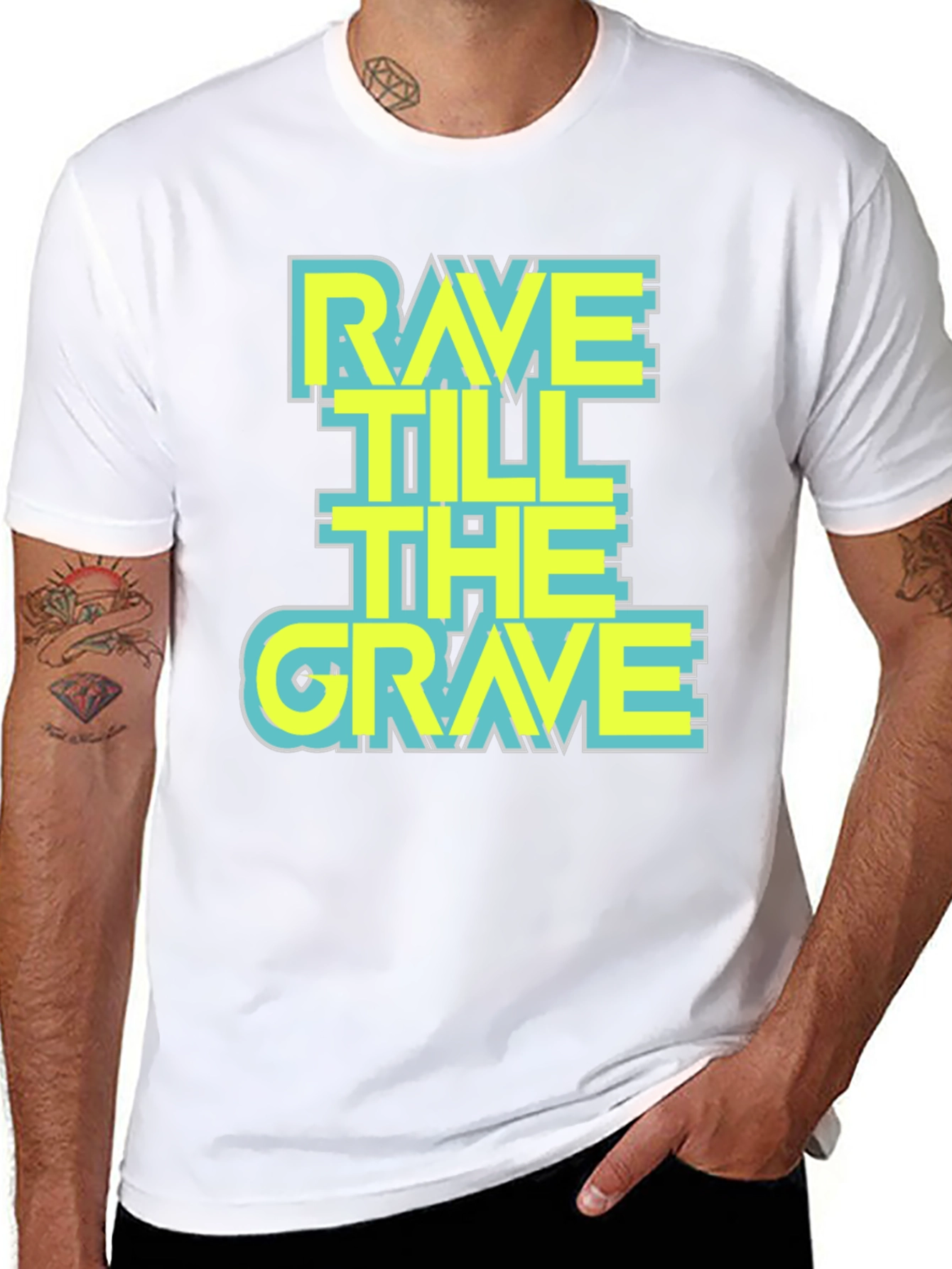 Rave Till the Grave Graphic T-Shirt - Black