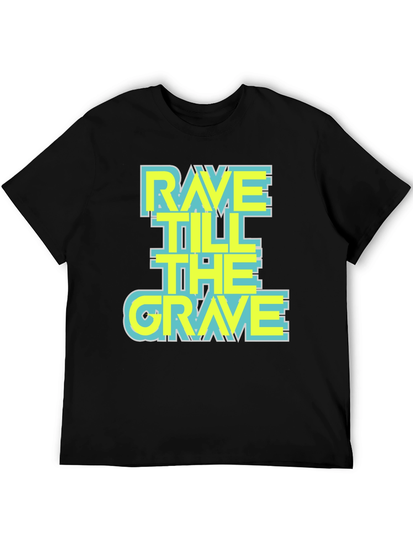 Rave Till the Grave Graphic T-Shirt - Black