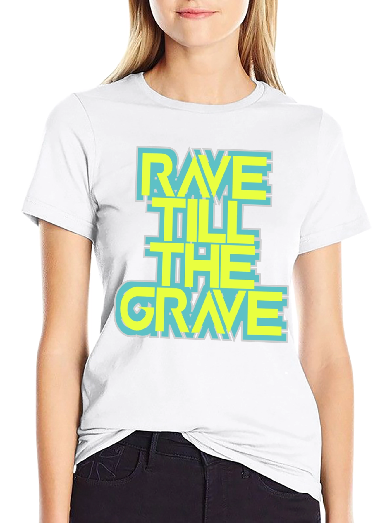 Rave Till the Grave Graphic T-Shirt - Black