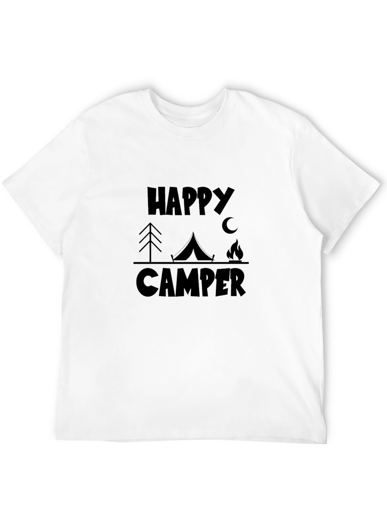 Happy Camper Graphic T-Shirt - Black
