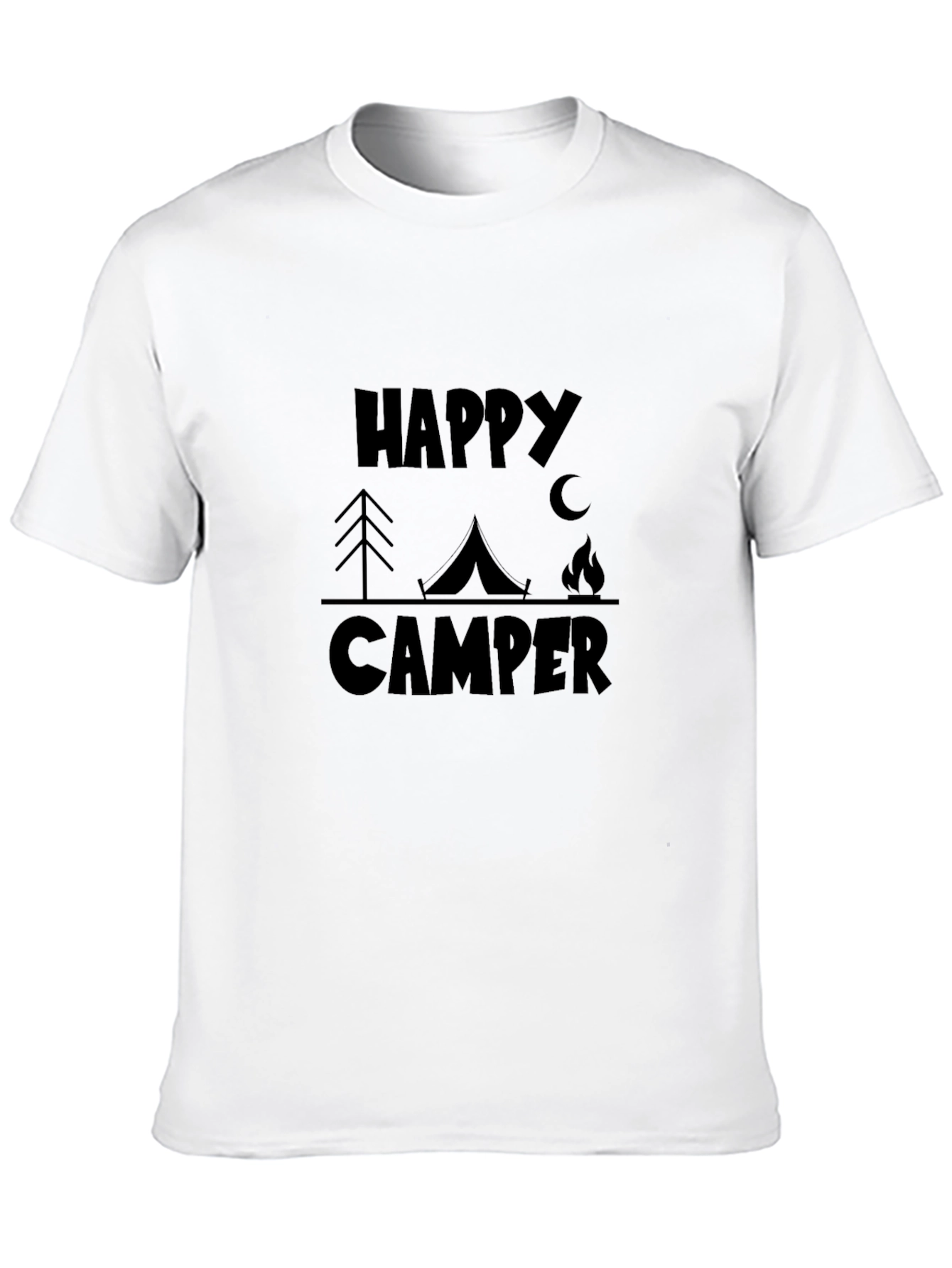 Happy Camper Graphic T-Shirt - Black