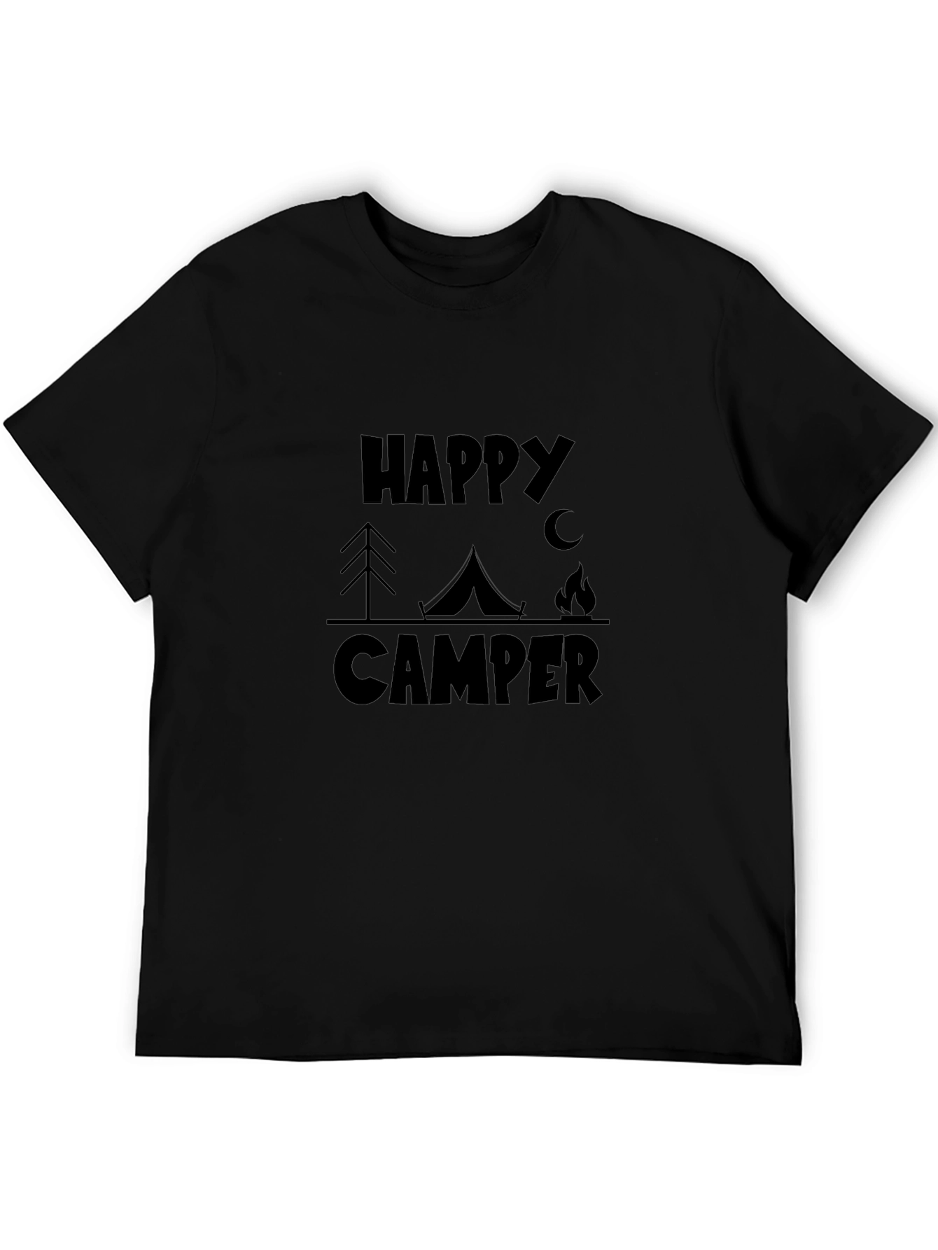 Happy Camper Graphic T-Shirt - Black