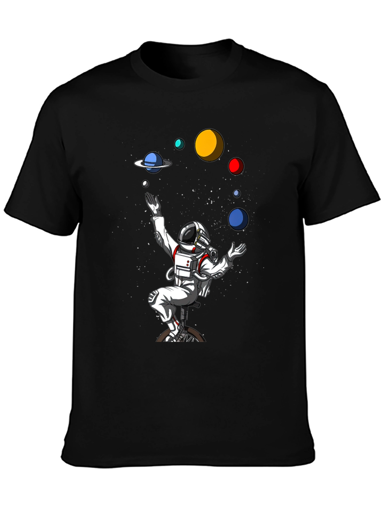 Astronaut Juggling Planets Graphic Tee