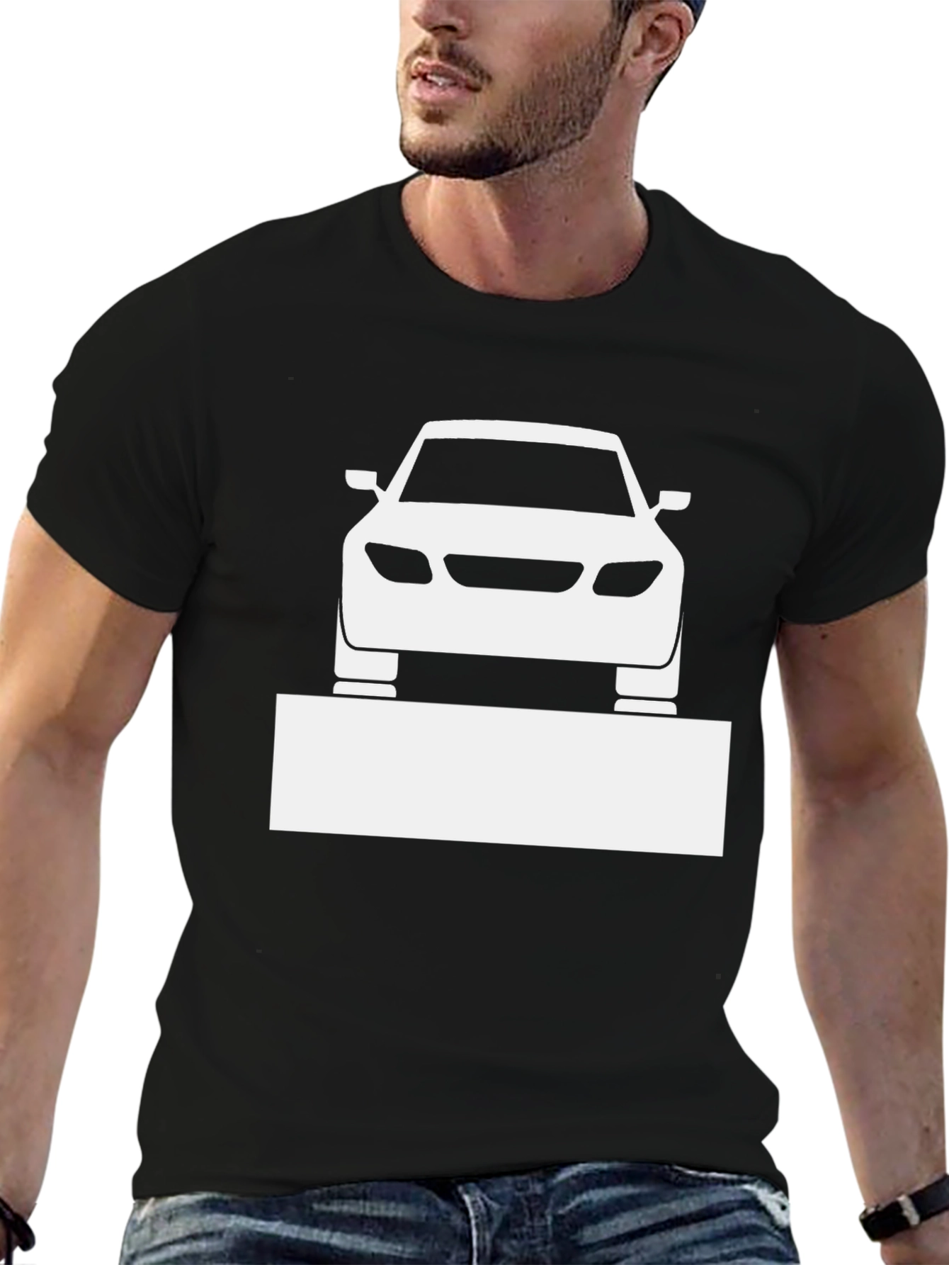 Car Graphic Tee - Black Cotton Blend