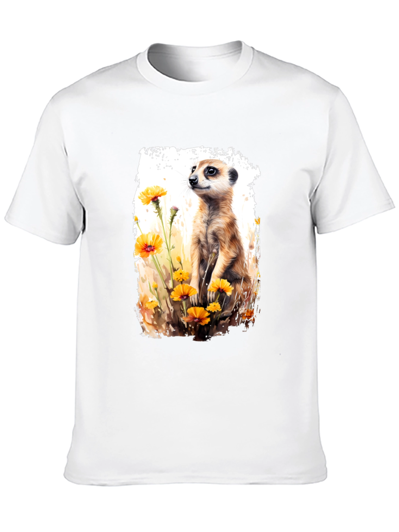 Meerkat in Flowers Graphic Tee - Unisex