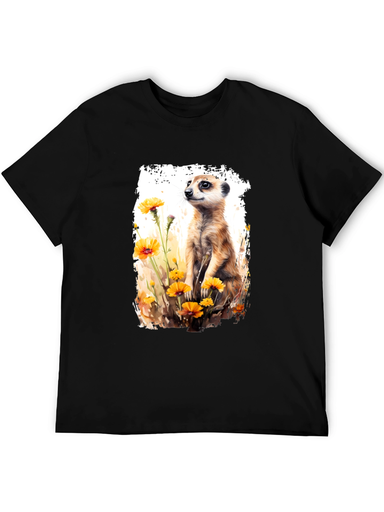 Meerkat in Flowers Graphic Tee - Unisex