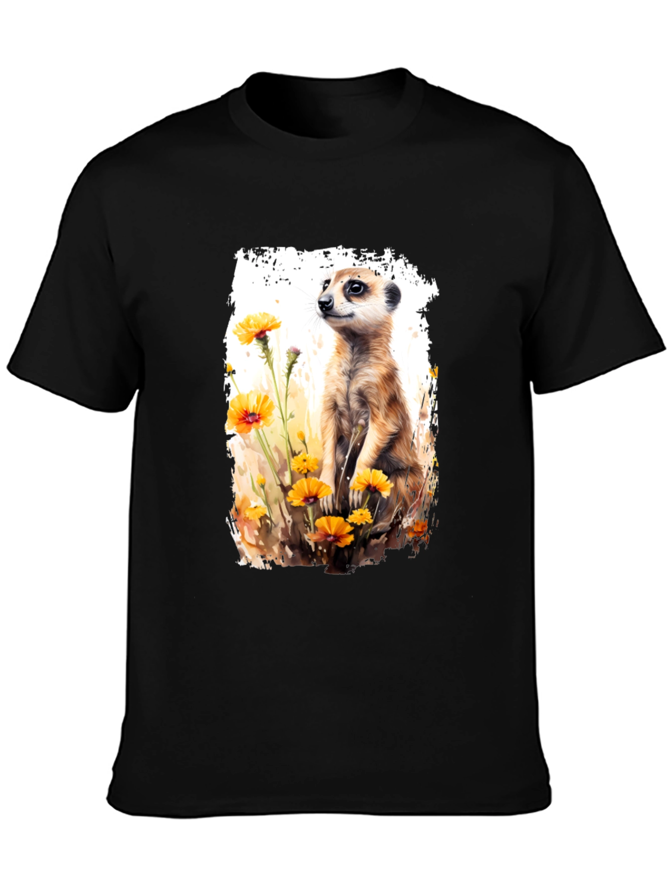 Meerkat in Flowers Graphic Tee - Unisex