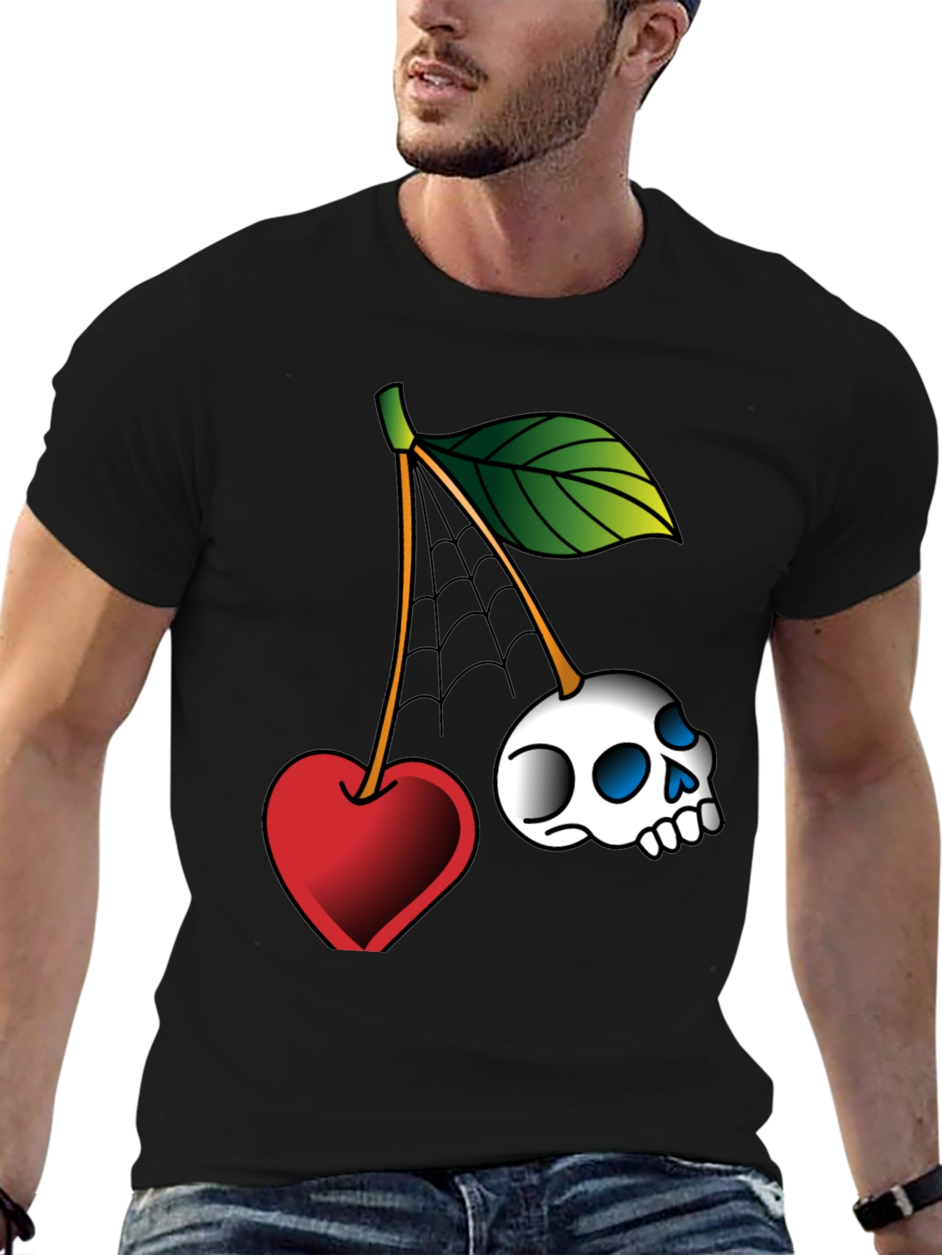 Skull Cherry Graphic Tee - Unique Design!