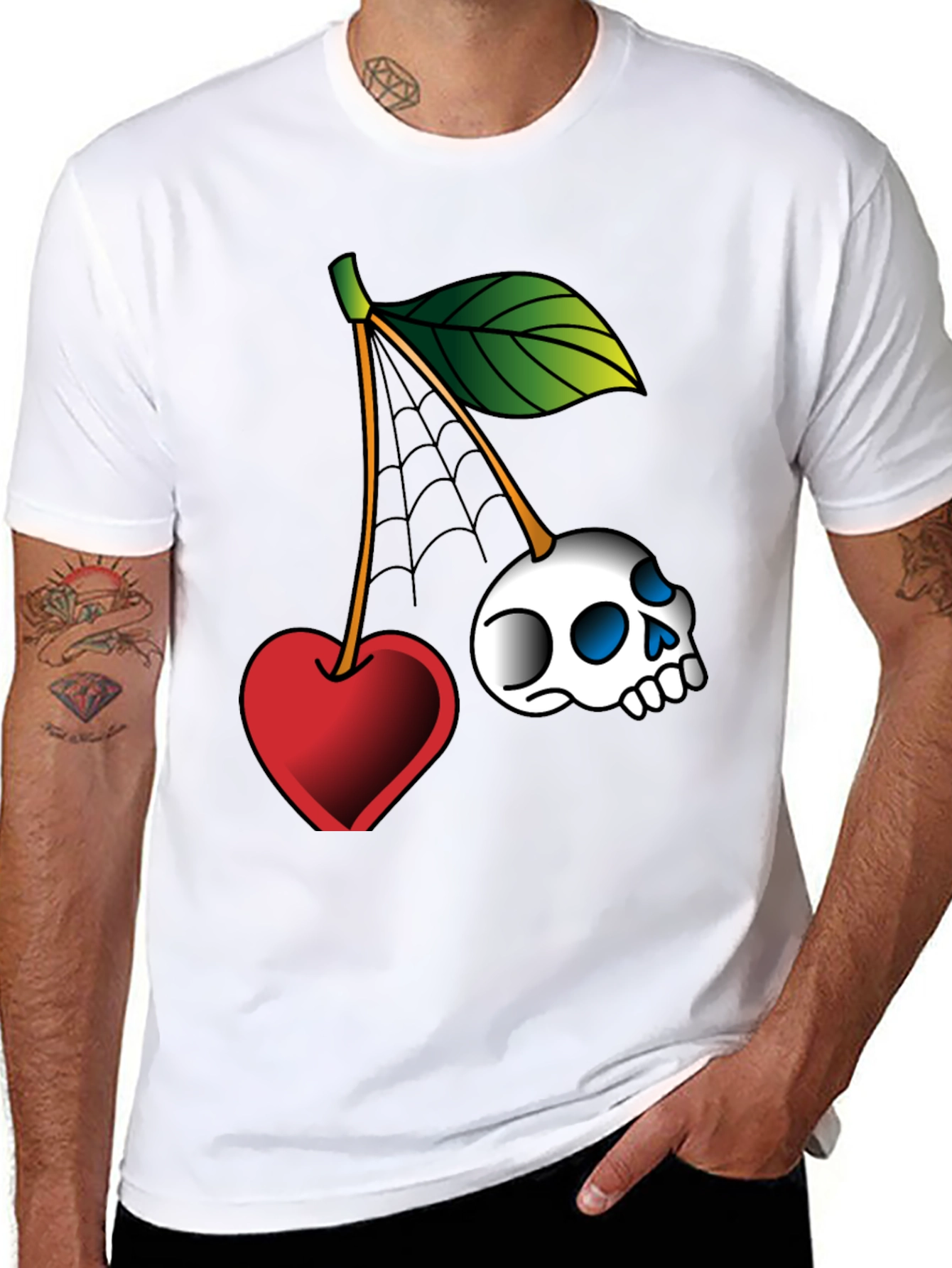 Skull Cherry Graphic Tee - Unique Design!