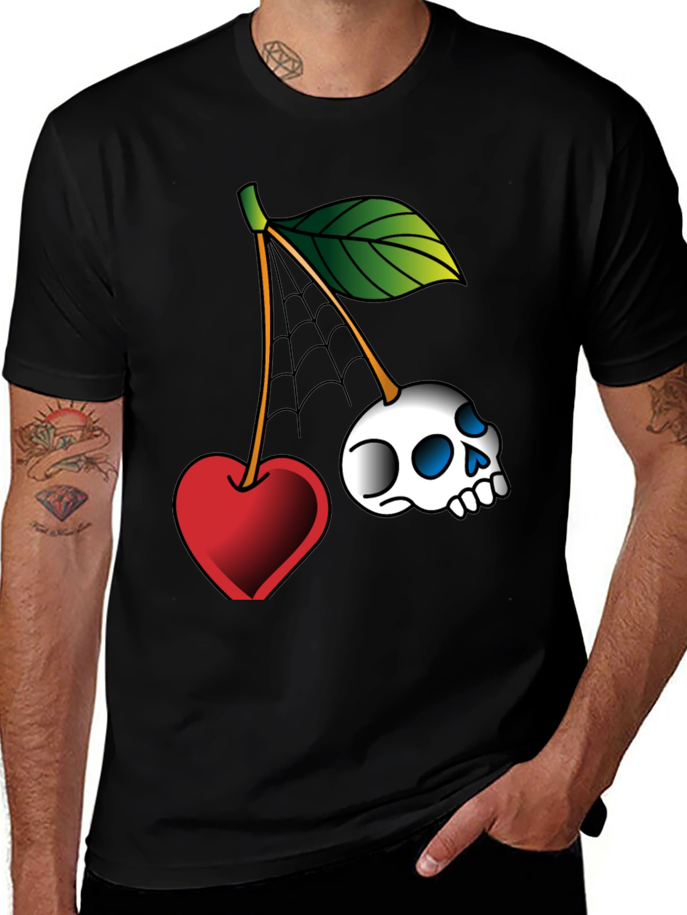Skull Cherry Graphic Tee - Unique Design!