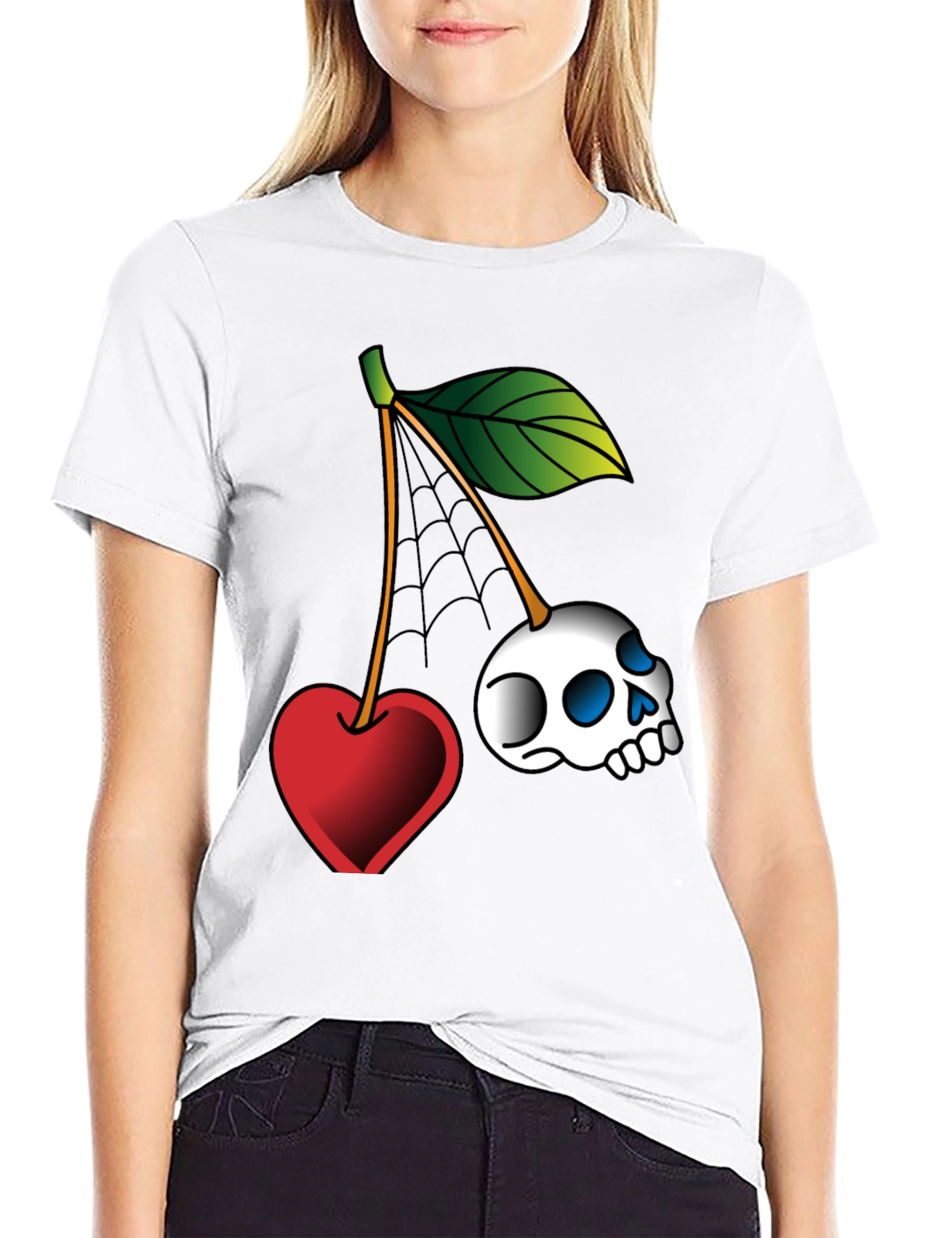 Skull Cherry Graphic Tee - Unique Design!