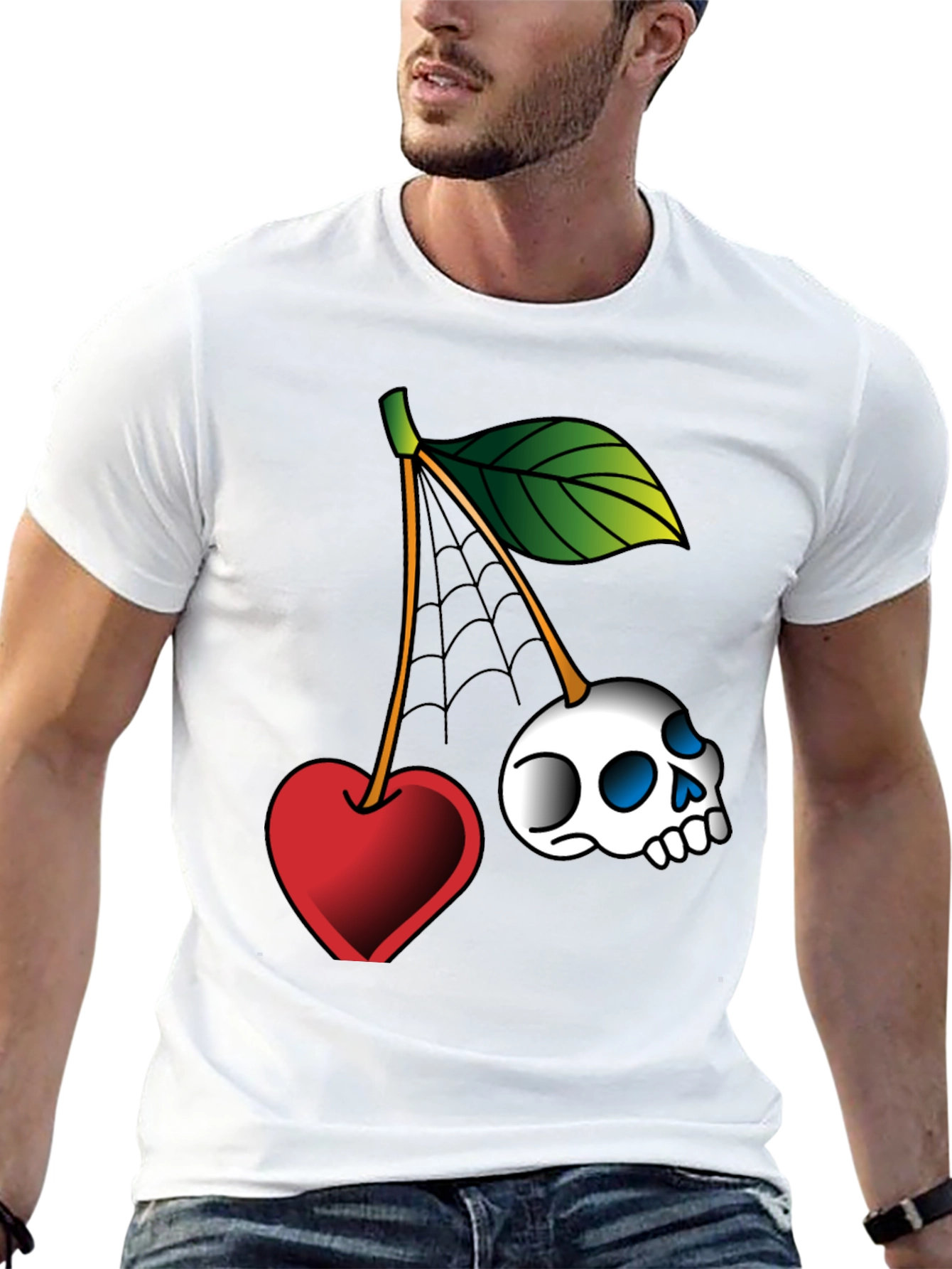 Skull Cherry Graphic Tee - Unique Design!
