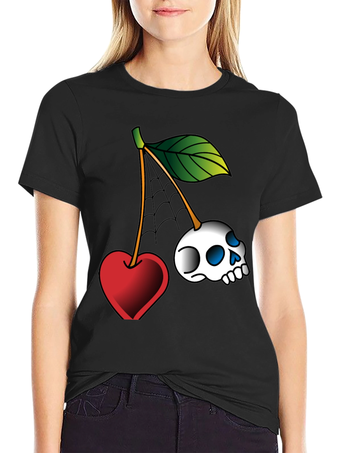 Skull Cherry Graphic Tee - Unique Design!