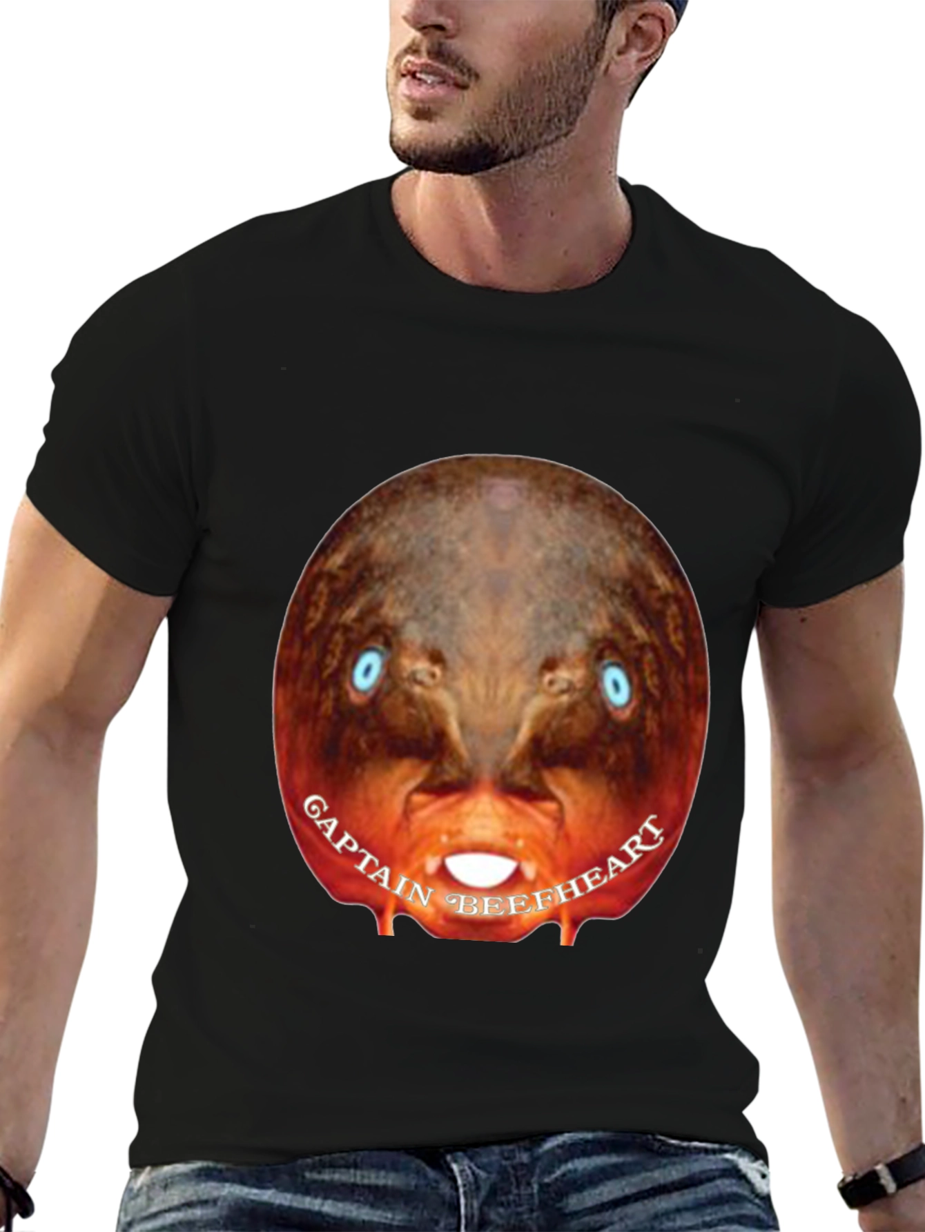 Captain Beefheart Graphic Tee - Black Cotton T-Shirt