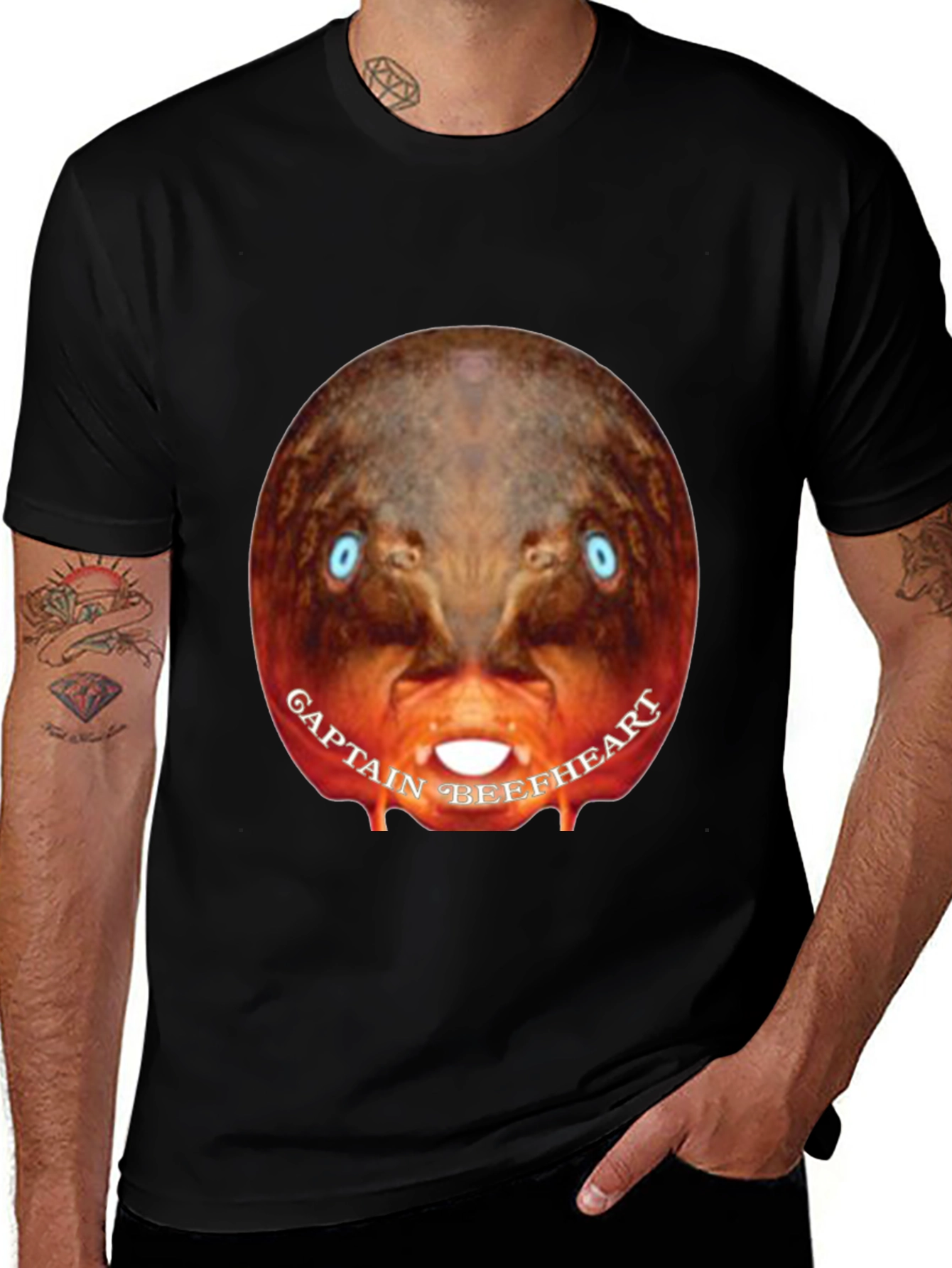 Captain Beefheart Graphic Tee - Black Cotton T-Shirt