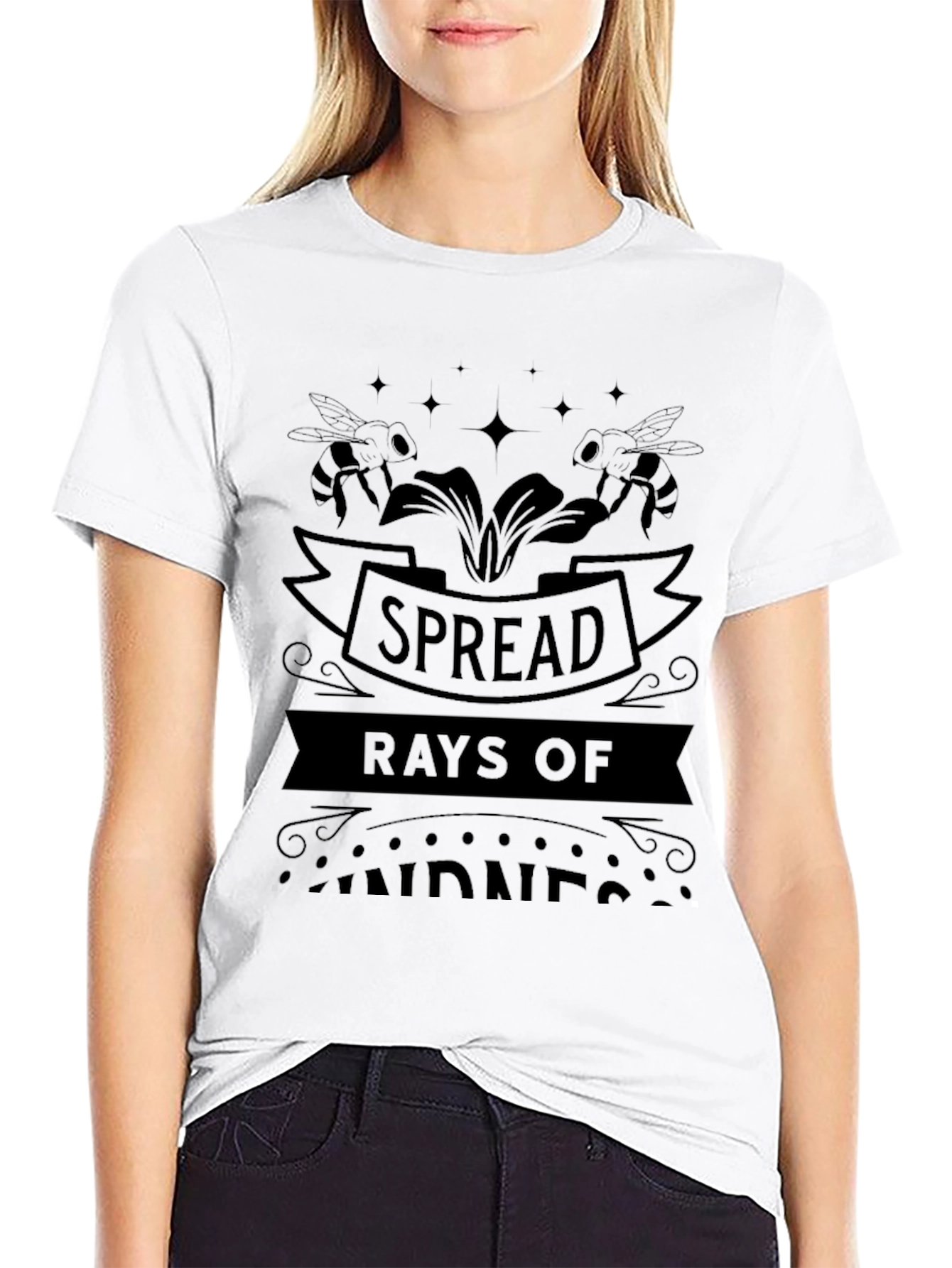 Spread Rays of Kindness Graphic Tee - Black