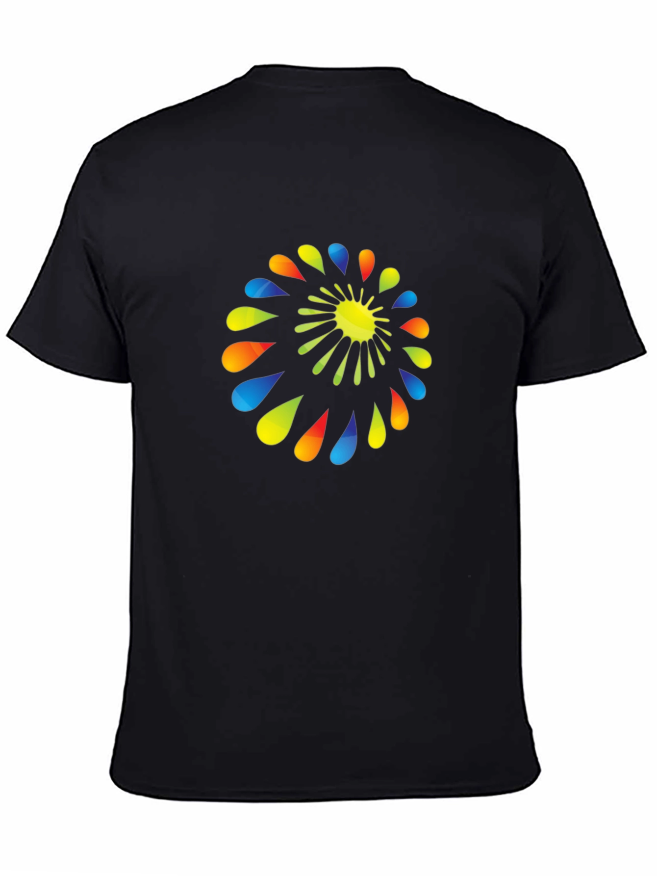 Abstract Spiral Graphic Black T-Shirt