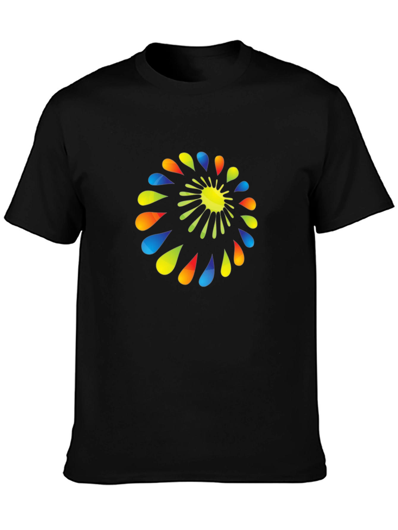 Abstract Spiral Graphic Black T-Shirt