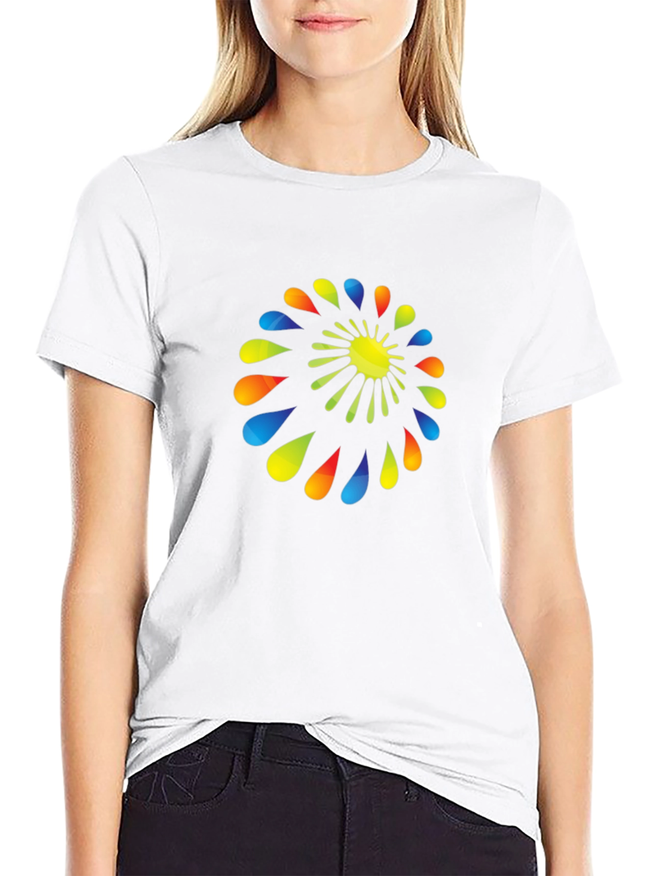 Abstract Spiral Graphic Black T-Shirt