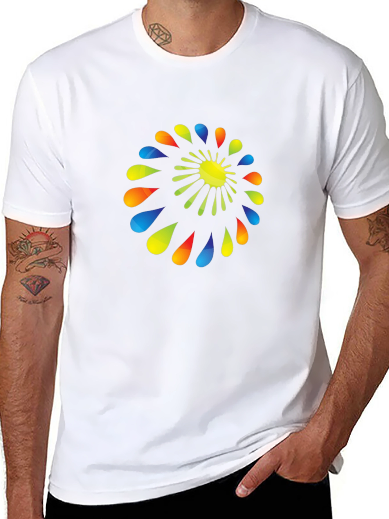Abstract Spiral Graphic Black T-Shirt