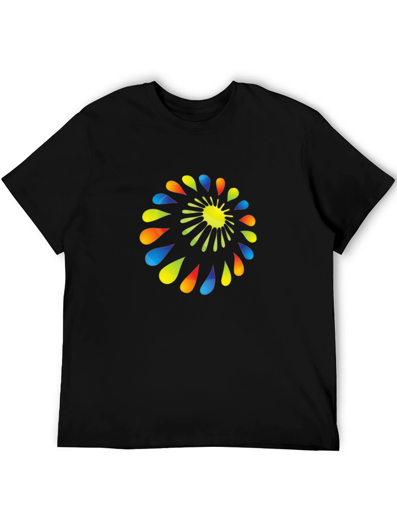 Abstract Spiral Graphic Black T-Shirt