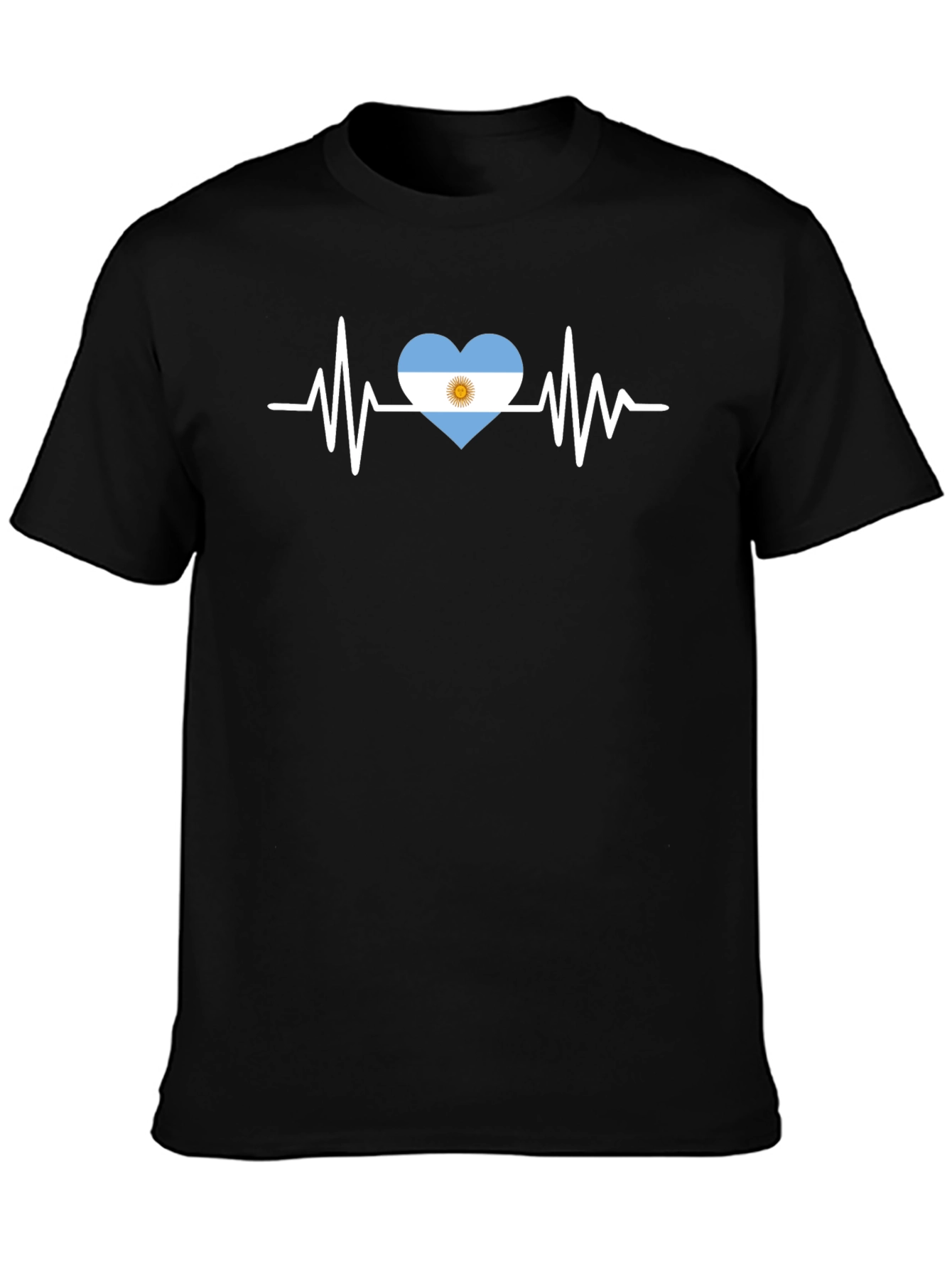 Argentina Heartbeat T-Shirt - Black