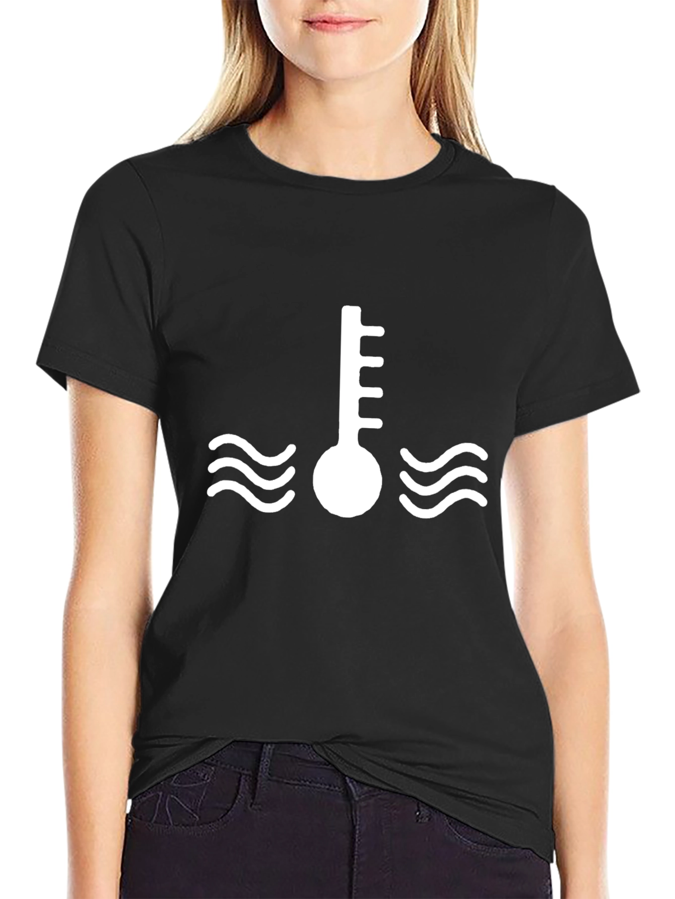 Temperature Gauge Graphic Tee - Black Cotton Shirt