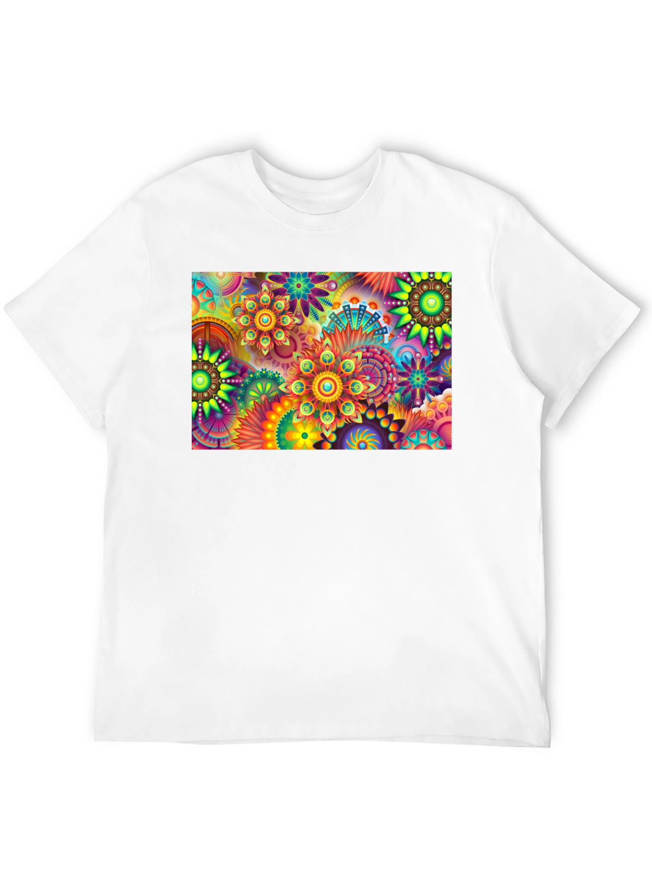 Vibrant Floral Print Black T-Shirt