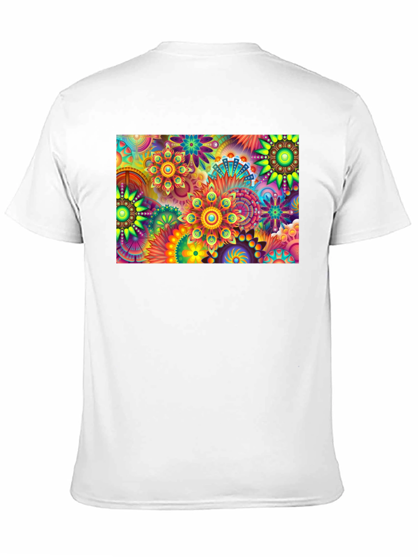 Vibrant Floral Print Black T-Shirt