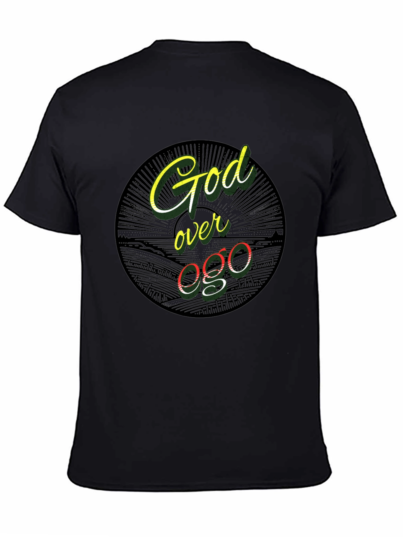 God Over Ego Black Graphic Tee