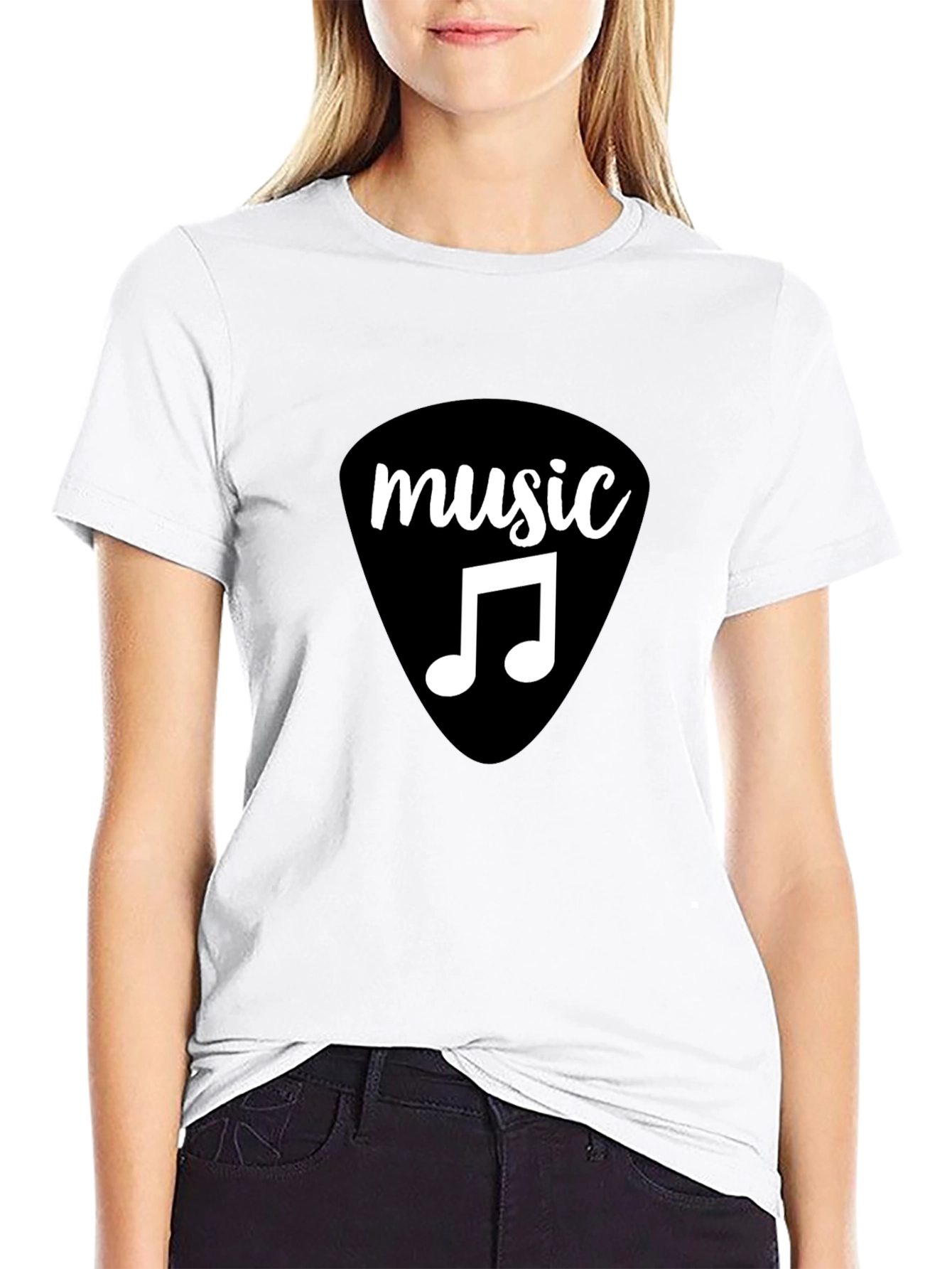 Music Graphic T-Shirt - Black Cotton Tee