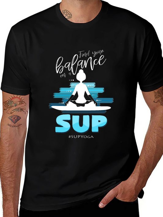 SUP Yoga T-Shirt - Find Your Balance on a SUP