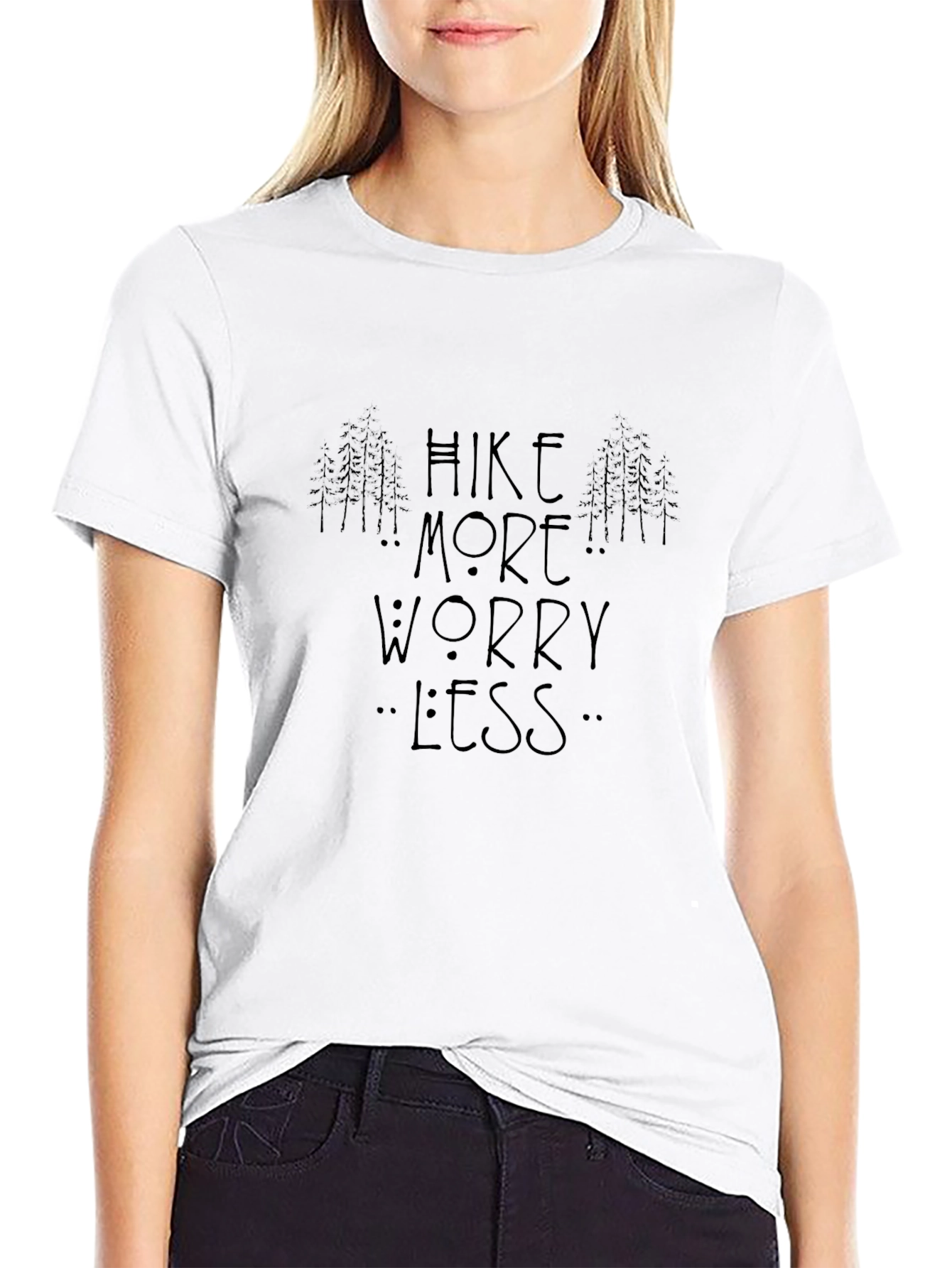 Hike More Worry Less Black T-Shirt