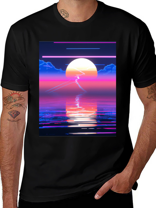 Synthwave Sunset T-Shirt - Retro 80s Aesthetic