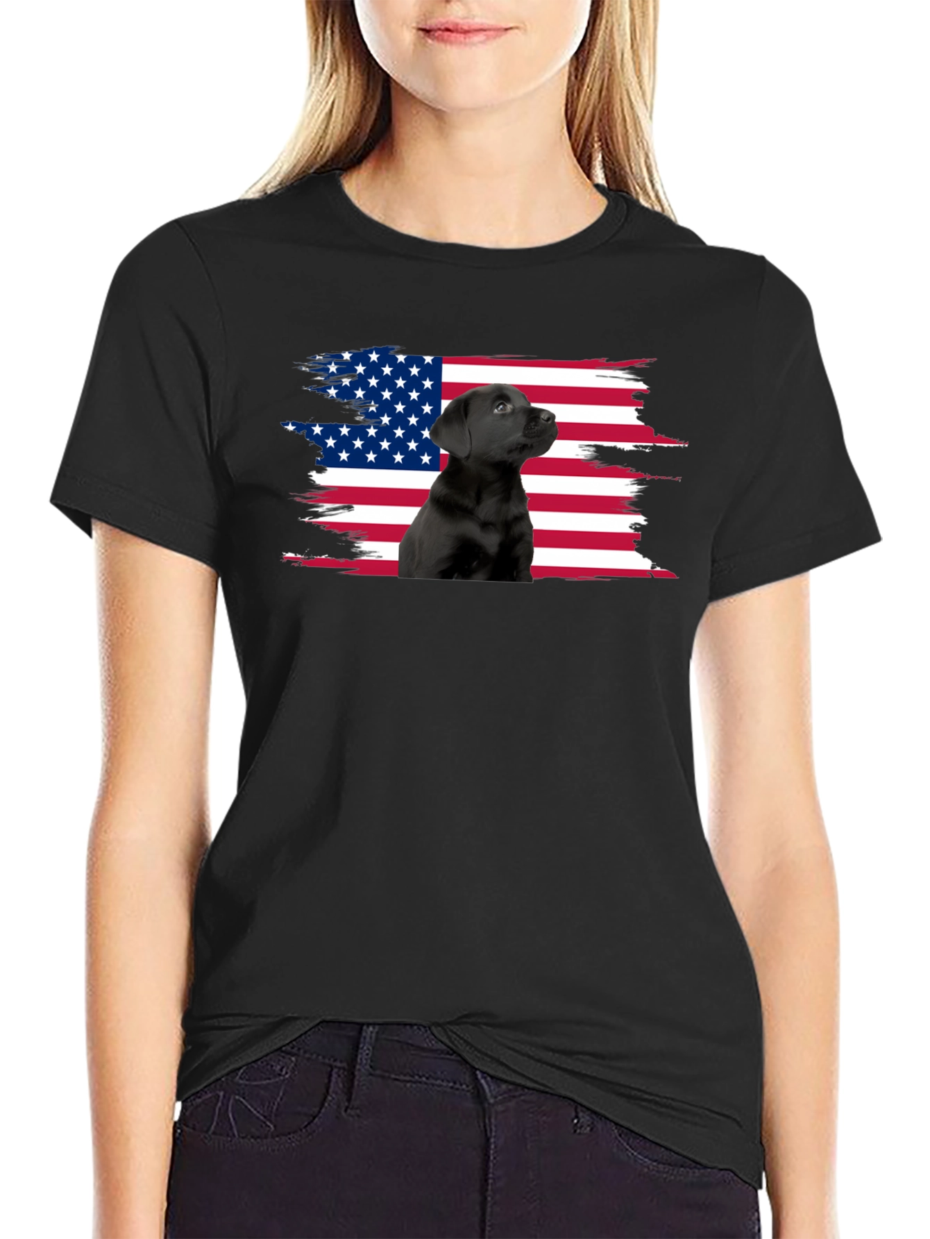 American Flag Dog Lover T-Shirt