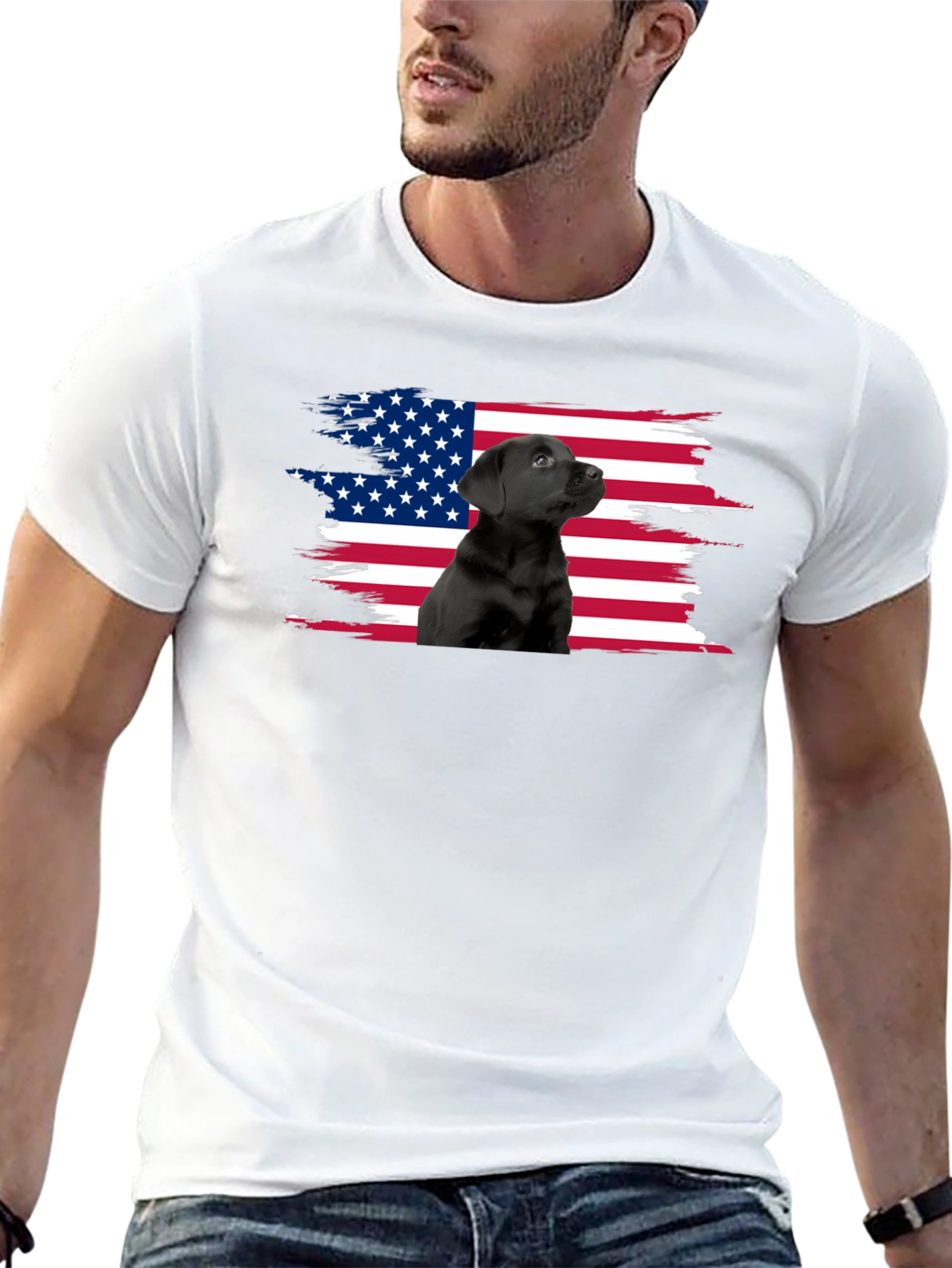 American Flag Dog Lover T-Shirt