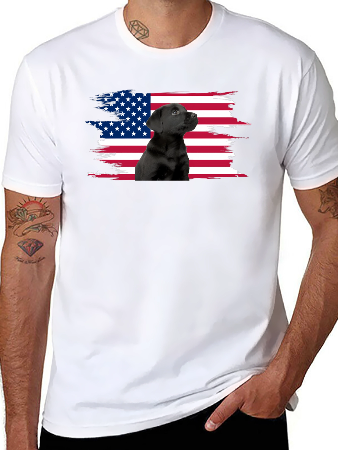 American Flag Dog Lover T-Shirt