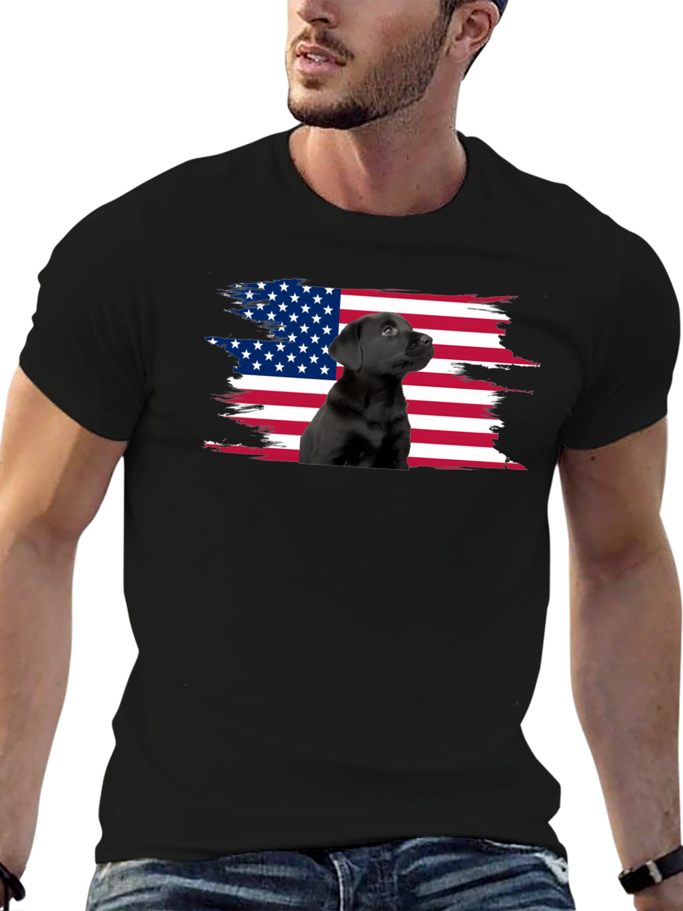 American Flag Dog Lover T-Shirt