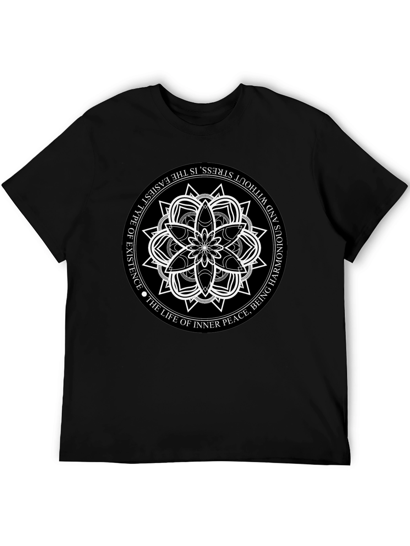 Black Mandala T-Shirt - Inner Peace Design