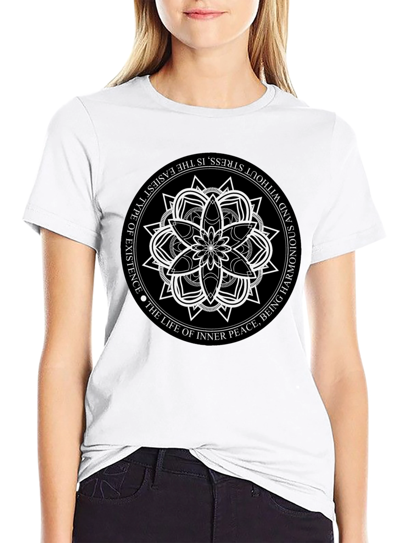 Black Mandala T-Shirt - Inner Peace Design