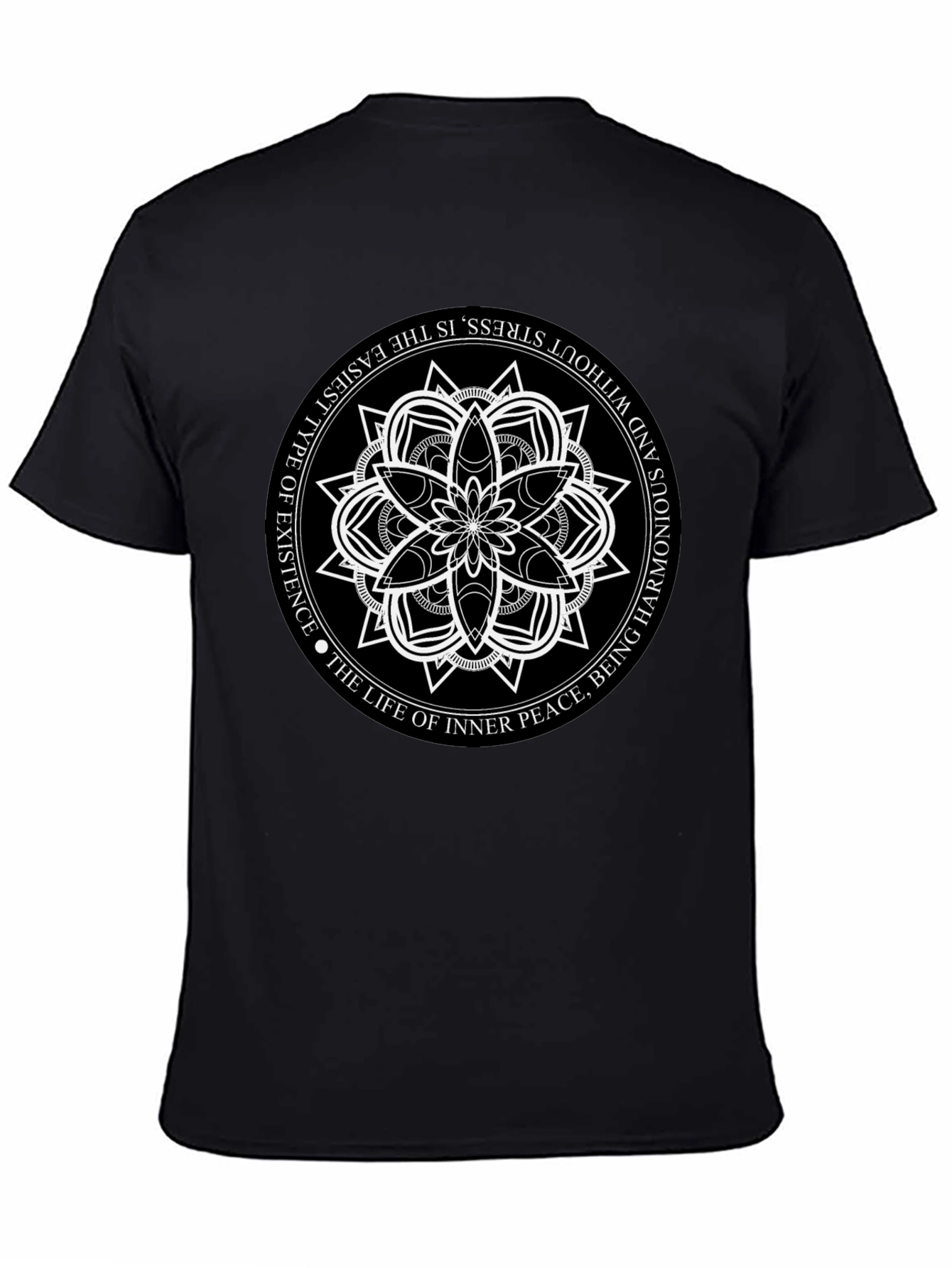Black Mandala T-Shirt - Inner Peace Design